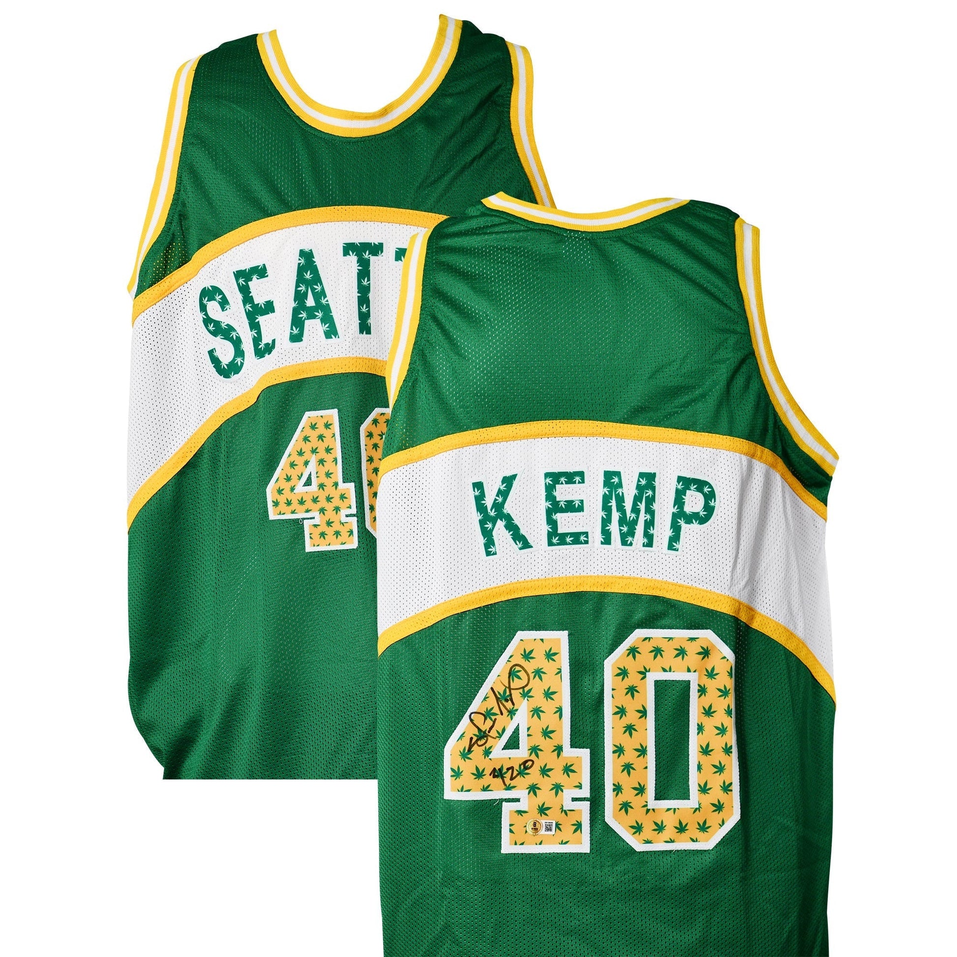 Shawn Kemp Signed Seattle SuperSonics Jersey Inscribed "420" authentic-signatures