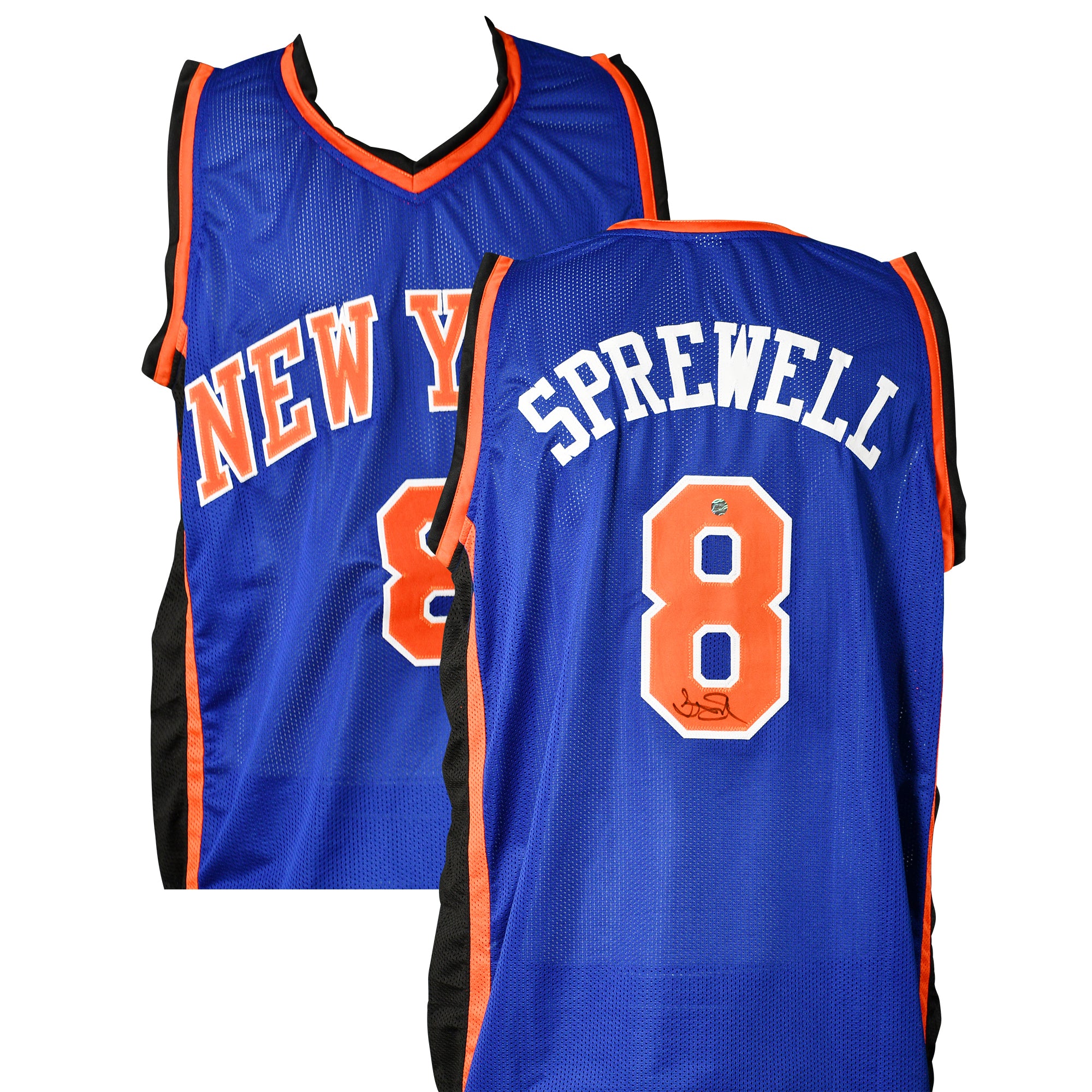 LATRELL SPREWELL SIGNED KNICKS JERSEY