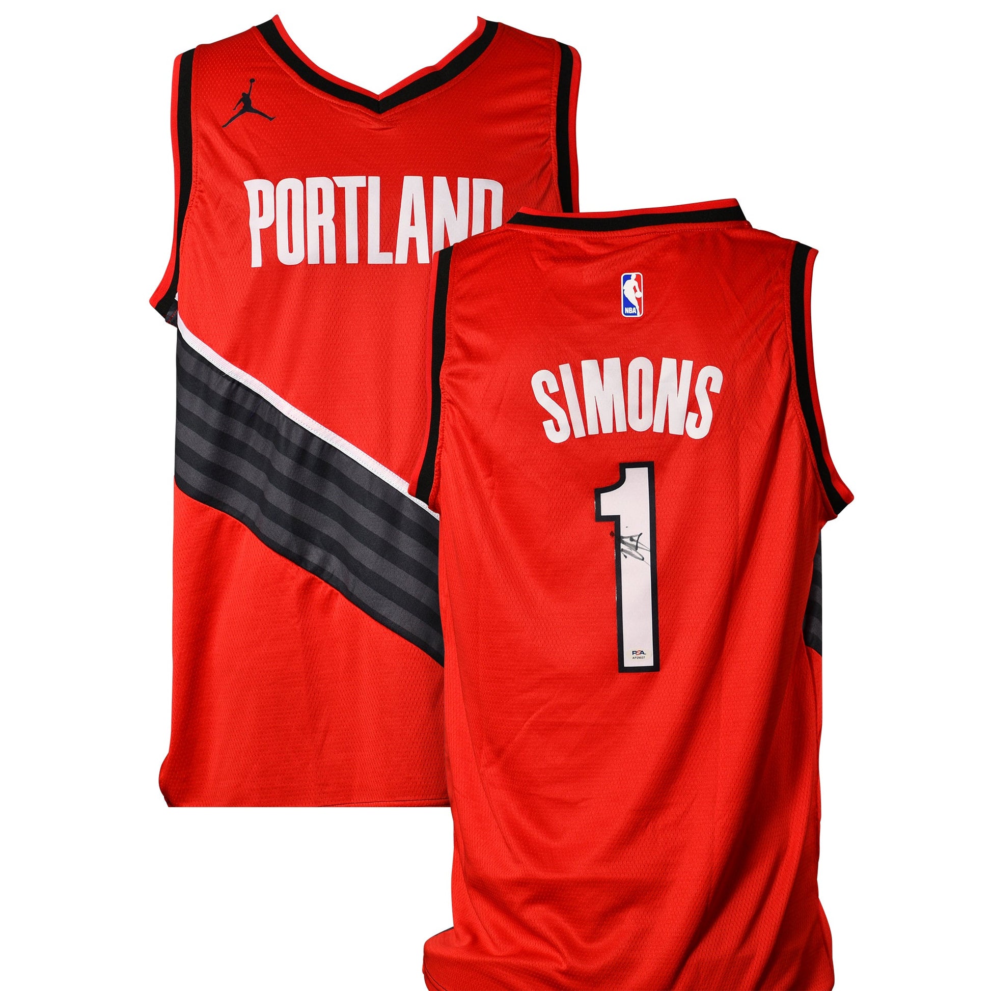 ANFERNEE SIMONS SIGNED TRAIL BLAZERS JORDAN AUTHENTIC JERSEY authentic-signatures