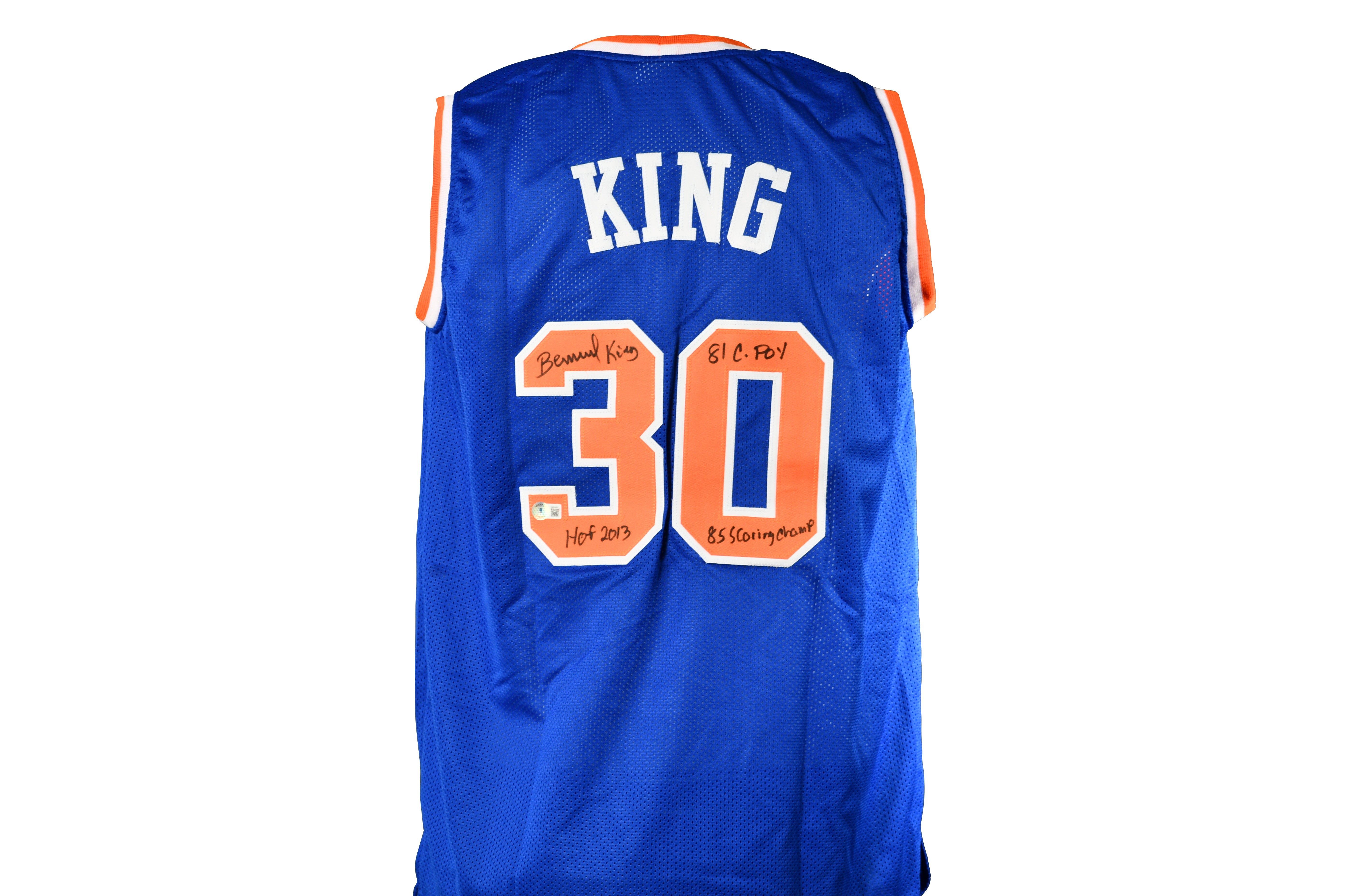 Bernard King Signed New York Knicks Jersey with Triple Inscription