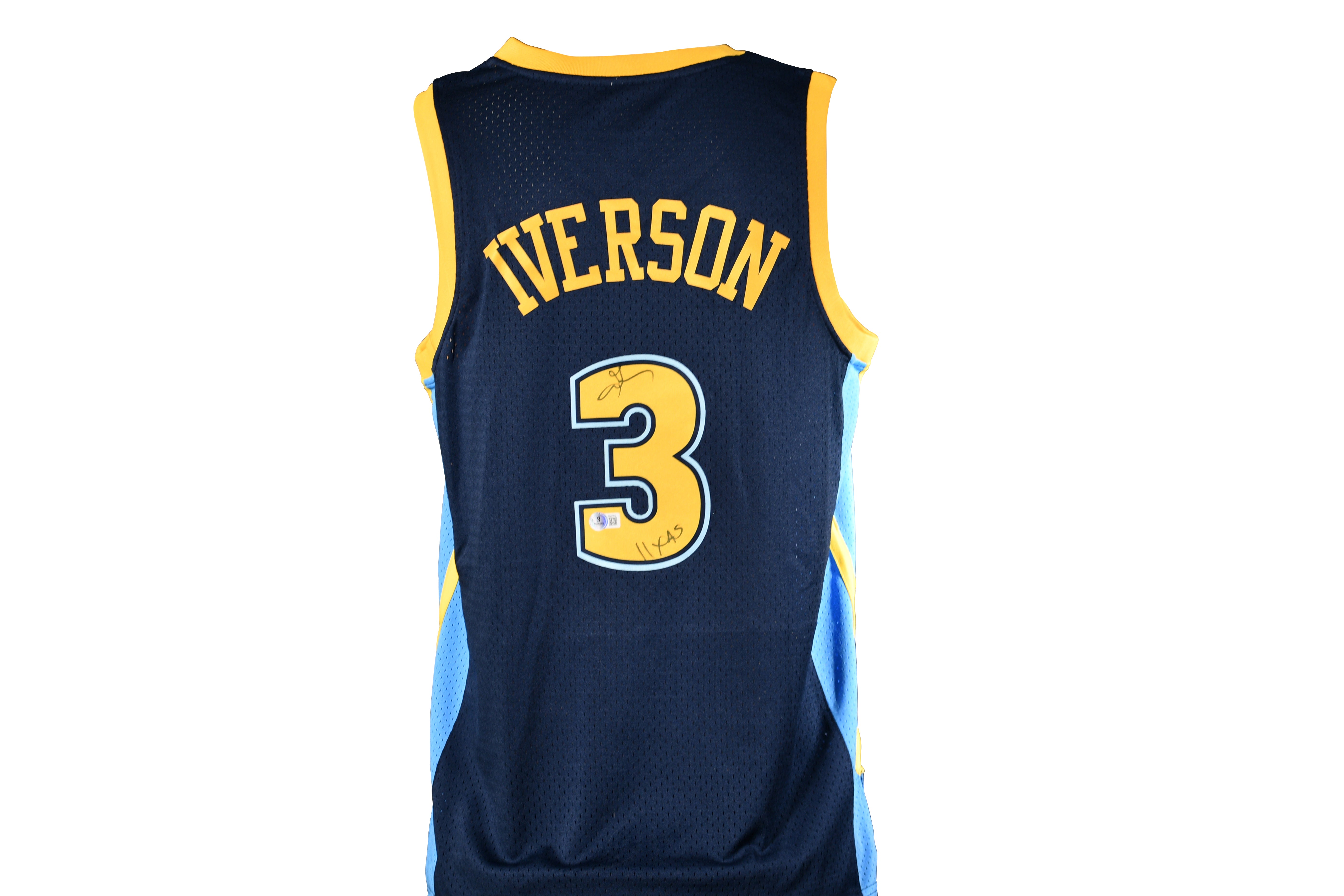 Allen Iverson Signed Nuggets Jersey Inscribed "11x AS"