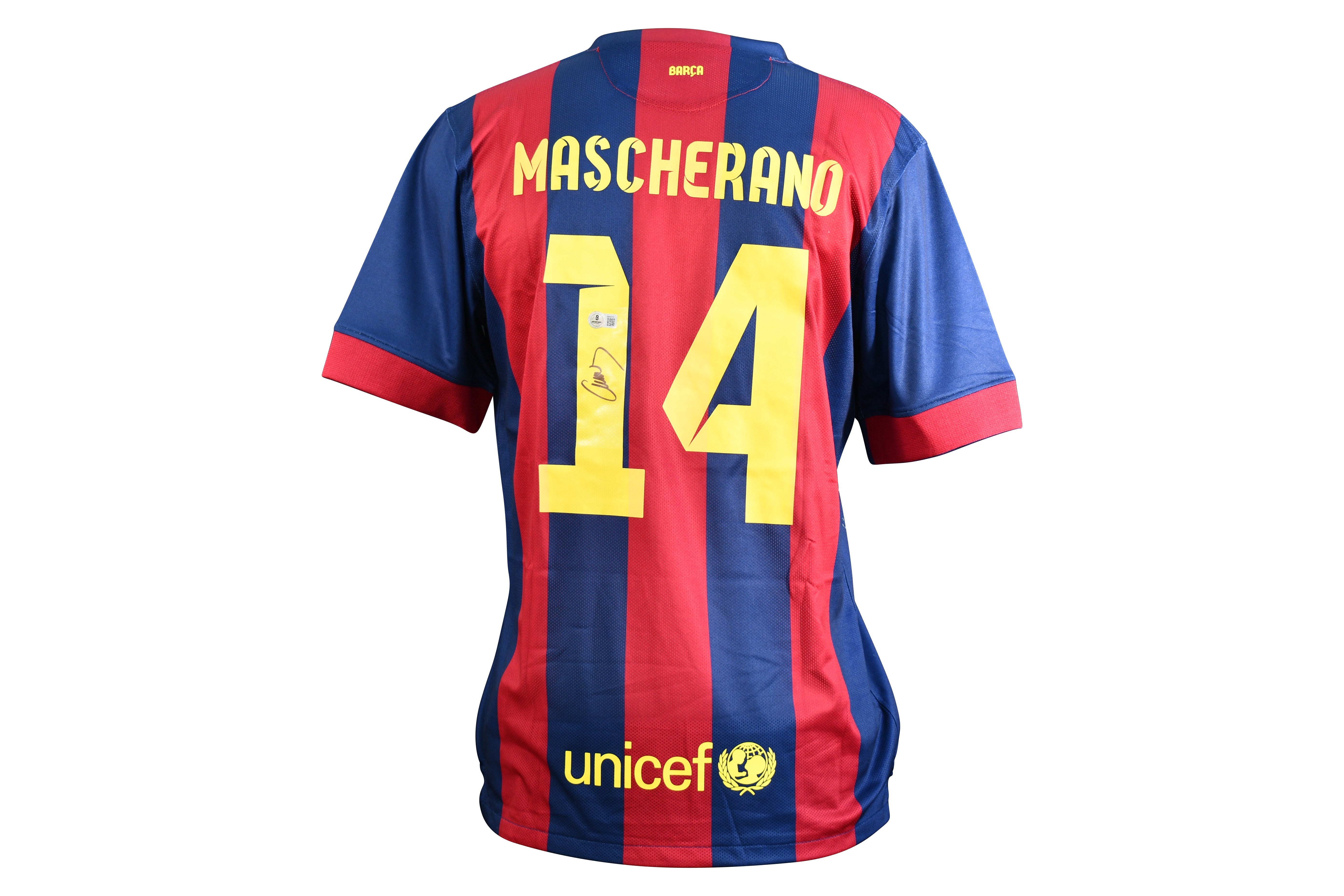 Javier Mascherano Signed Barcelona Nike Authentic Jersey