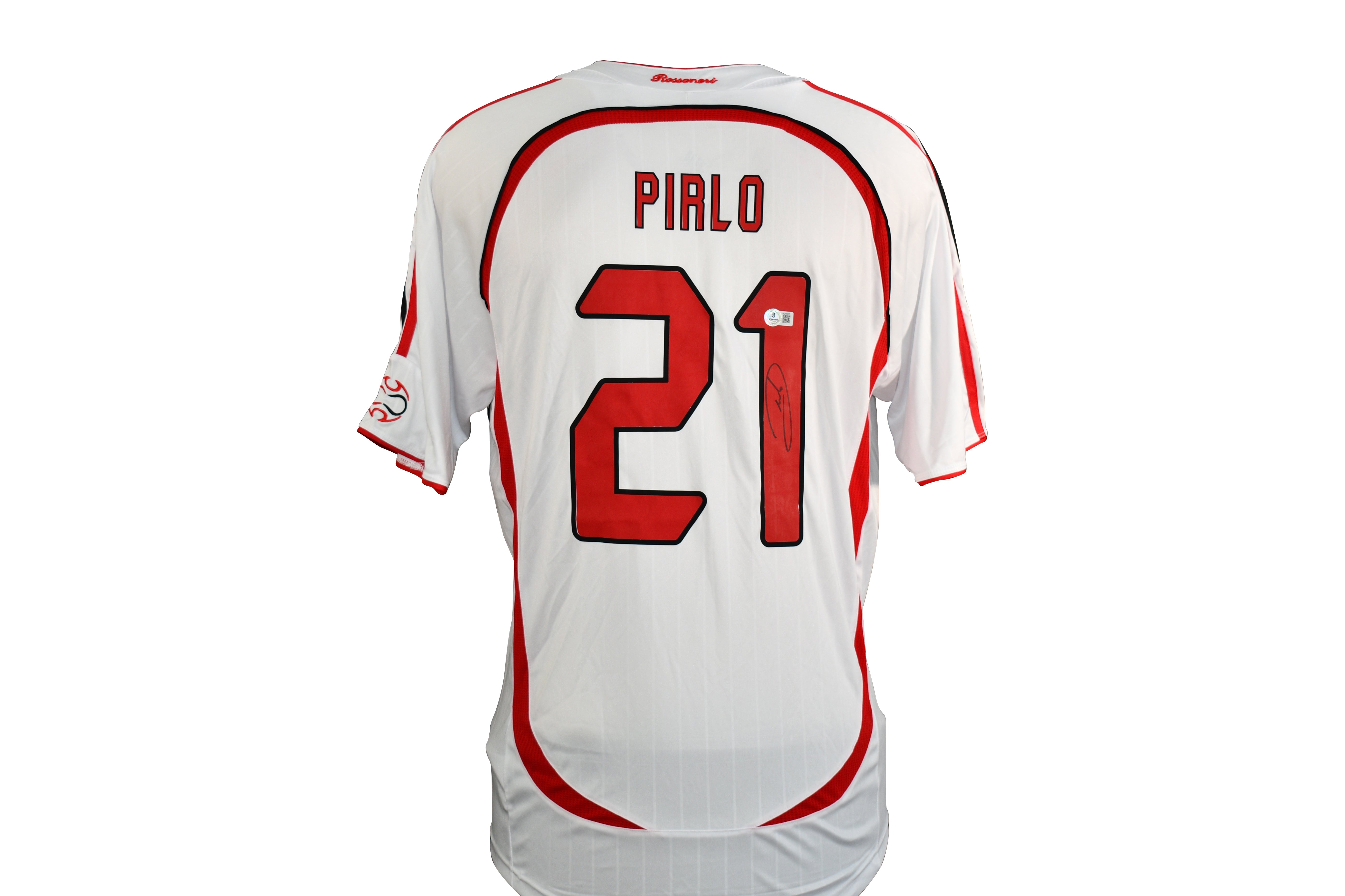 Andrea Pirlo Signed AC Milan Adidas Authentic 2007 UCL FInal Jersey