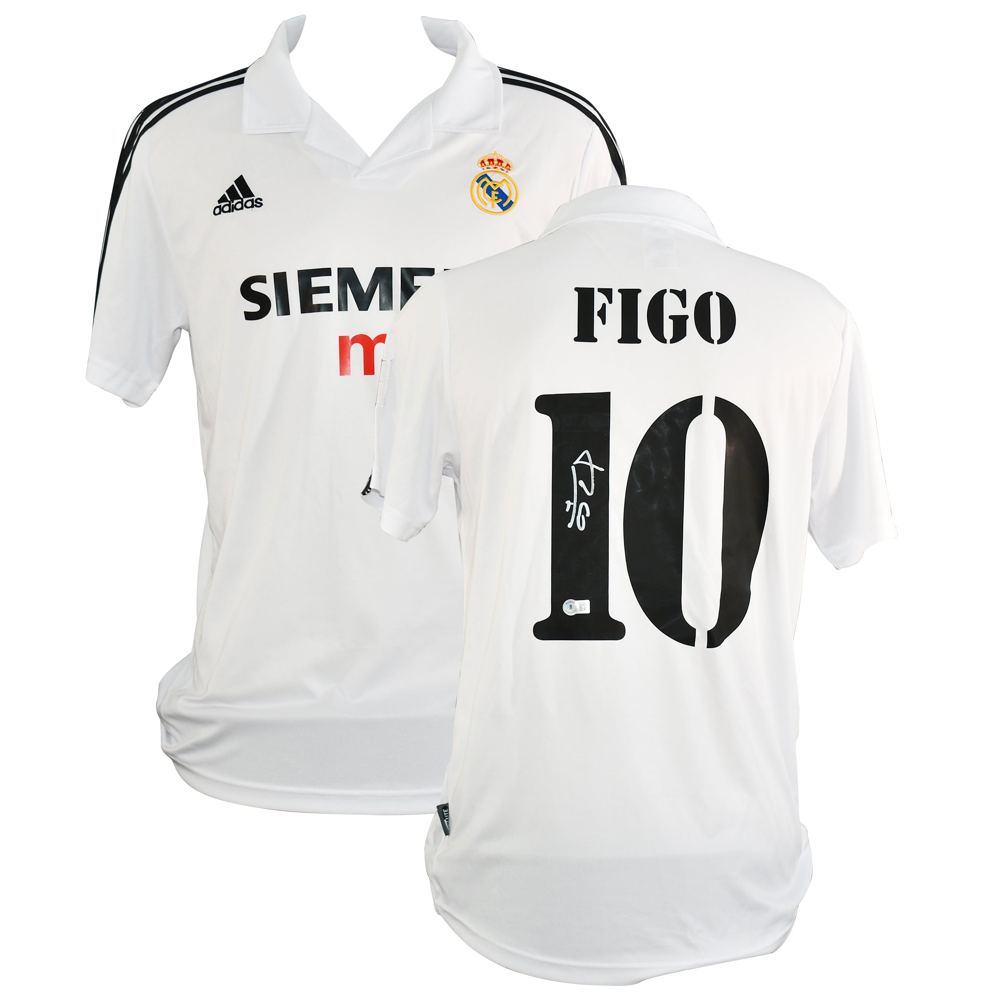 Luis Figo Signed Real Madrid  Adidas Authentic Jersey