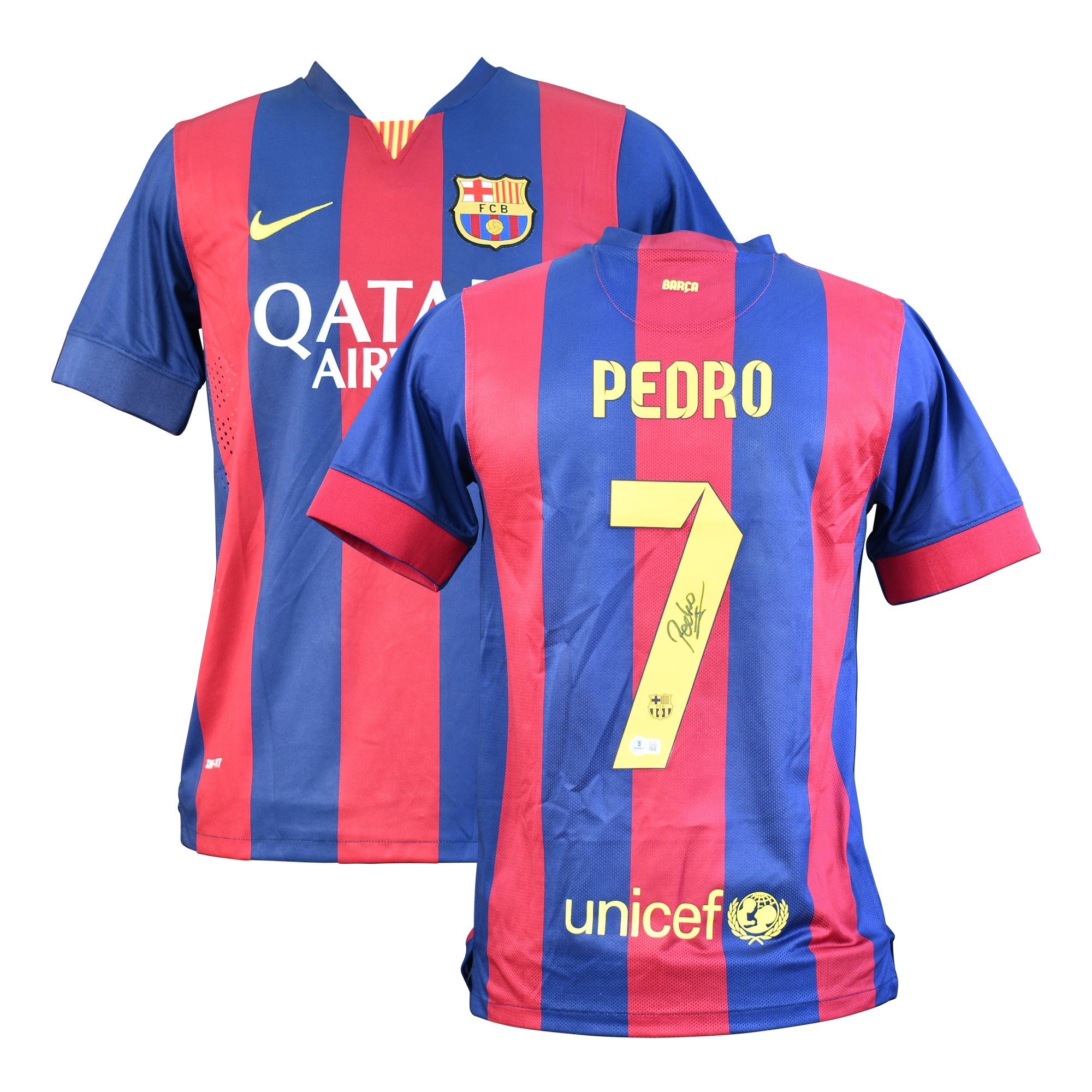 Pedro Signed FC Barcelona Nike Authentic Jersey