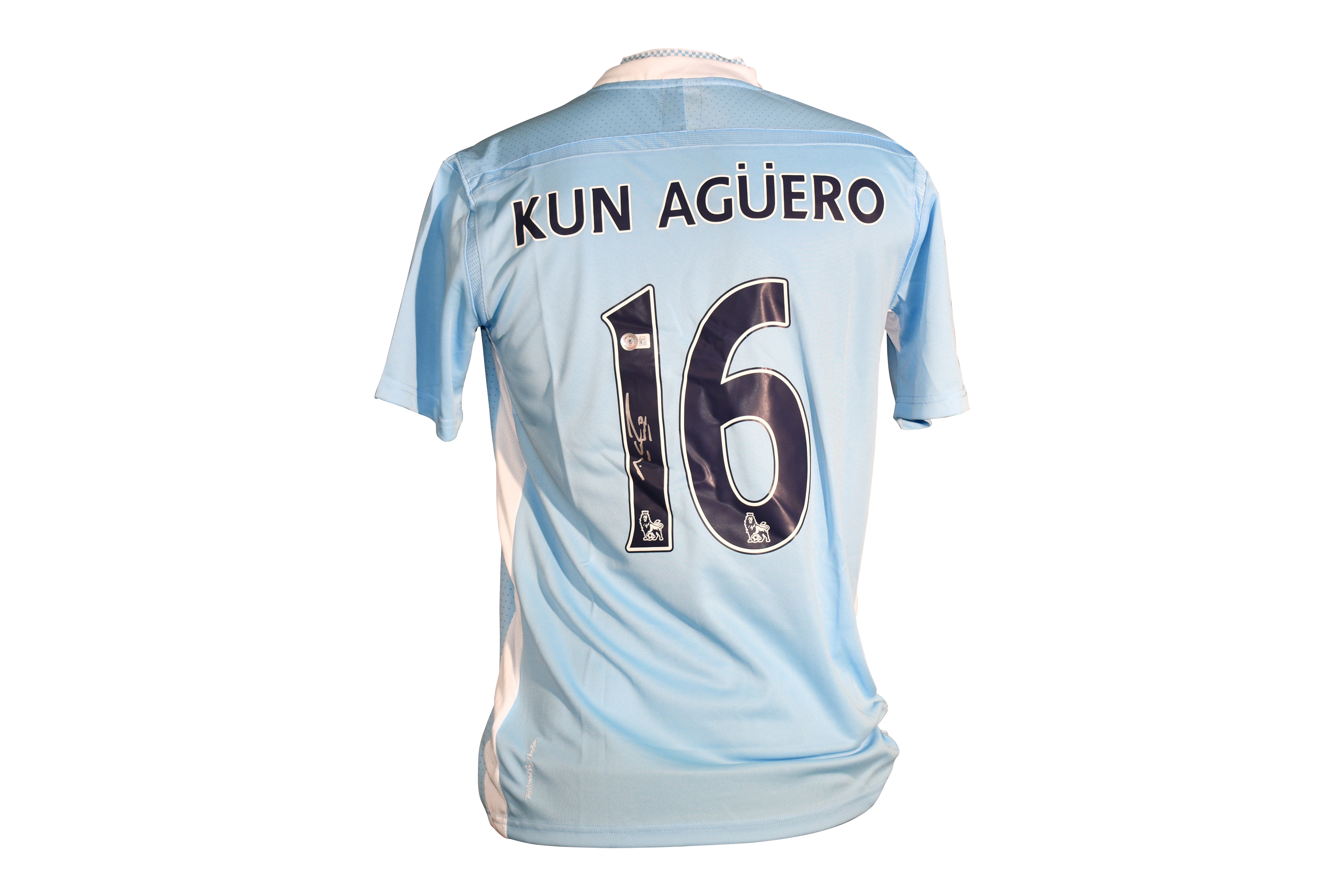 Sergio Aguero Signed Manchester City Umbro Authentic Jersey