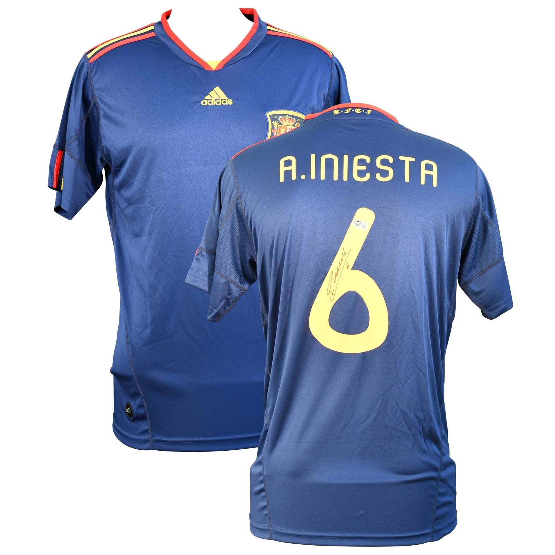 Andrés Iniesta Signed Spain Authentic Jersey Certified by Beckett authentic-signatures
