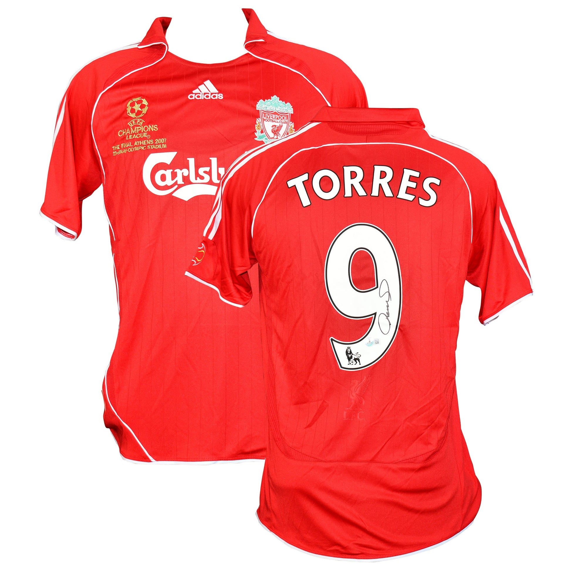 Fernando Torres Signed Liverpool Authentic Jersey Certified by Beckett from 2007 Champions League Final authentic-signatures