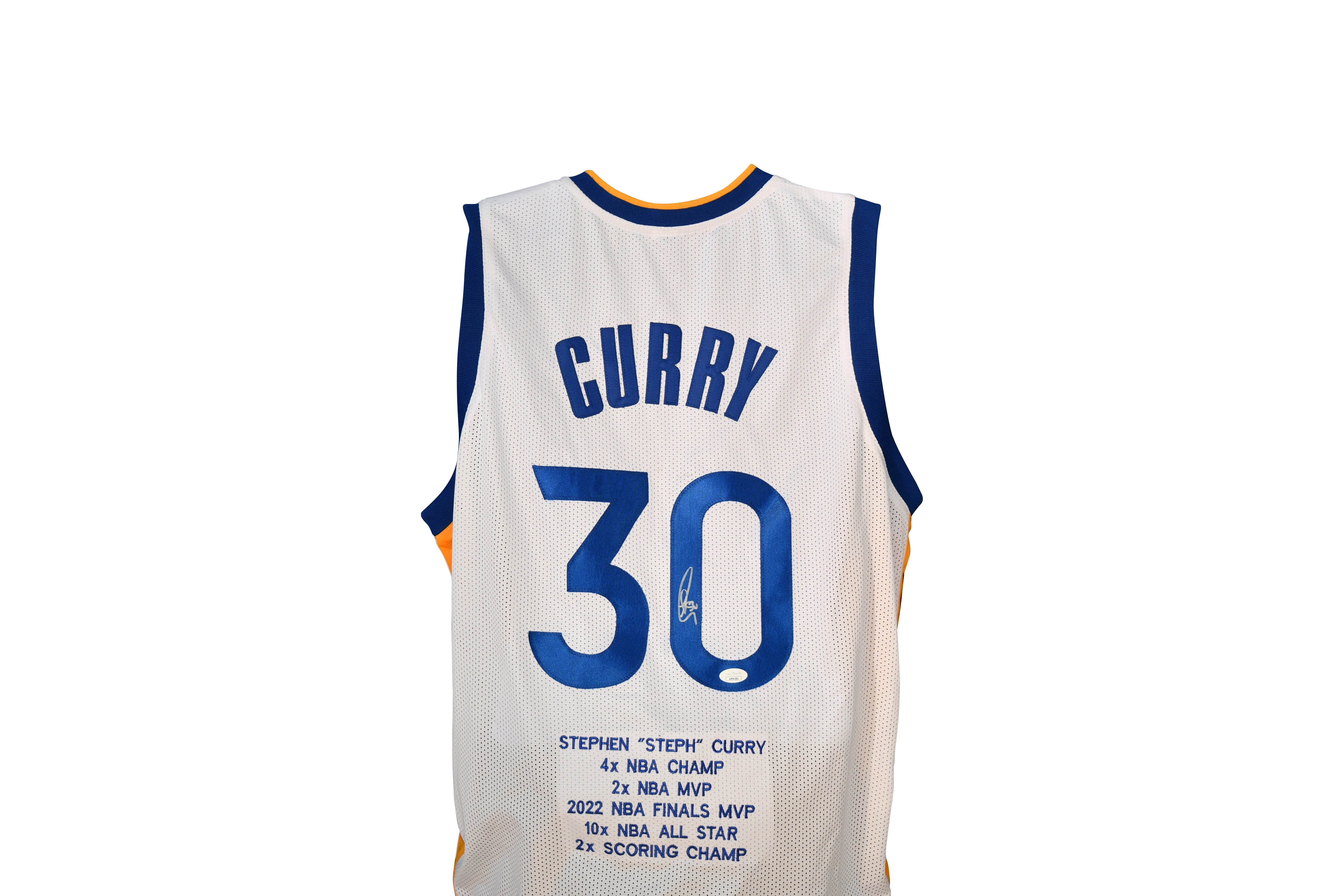 Stephen Curry Signed Career Highlight Stat Jersey