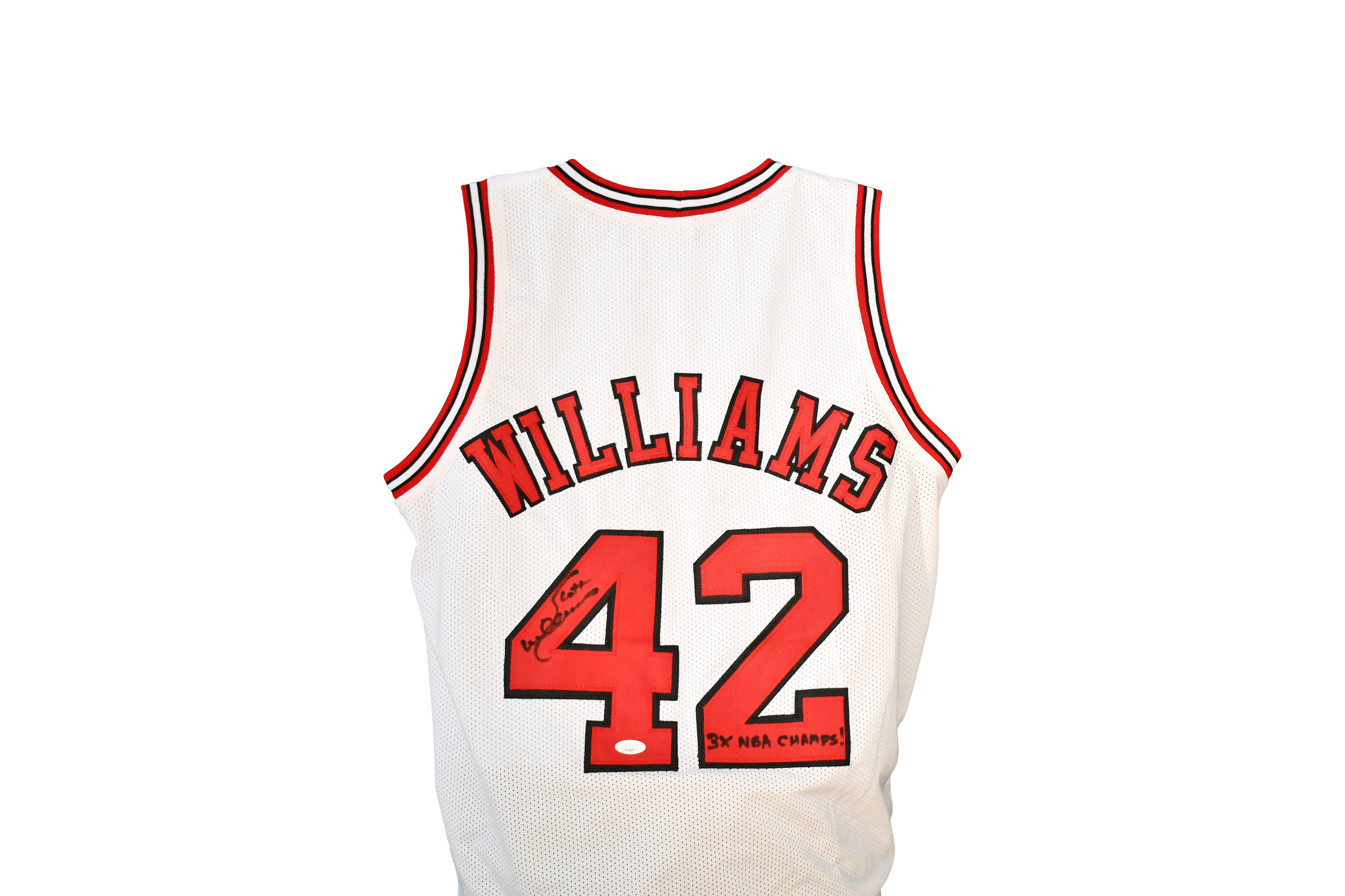 Scott Williams Signed Chicago Bulls Jersey "3X NBA CHAMPS!" (WHITE)