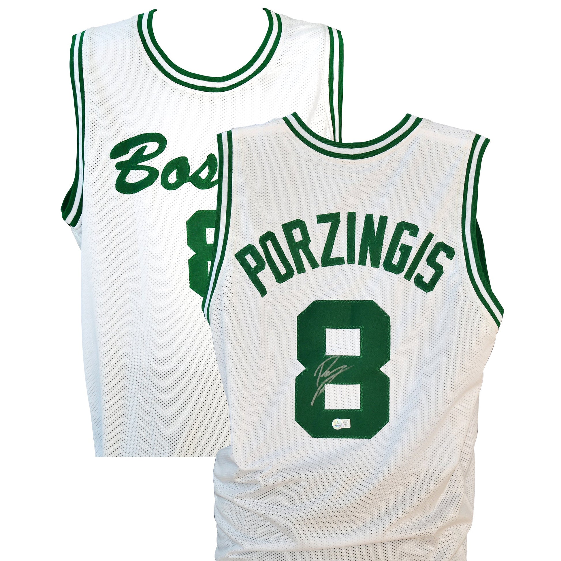 Kristaps Porzingis Signed Boston Celtics Jersey Certified by Beckett authentic-signatures