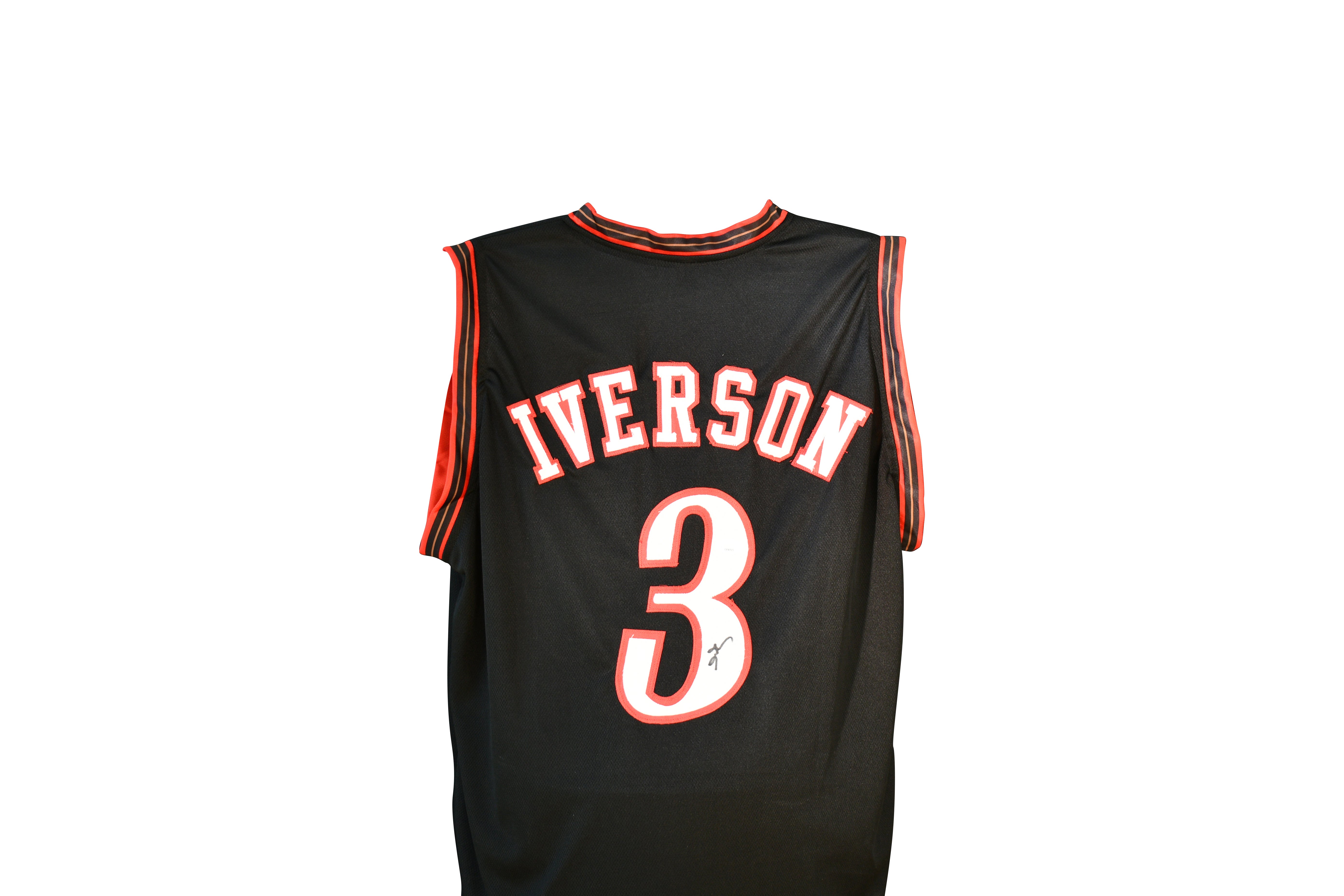 Allen Iverson Signed 76ers Black  Jersey