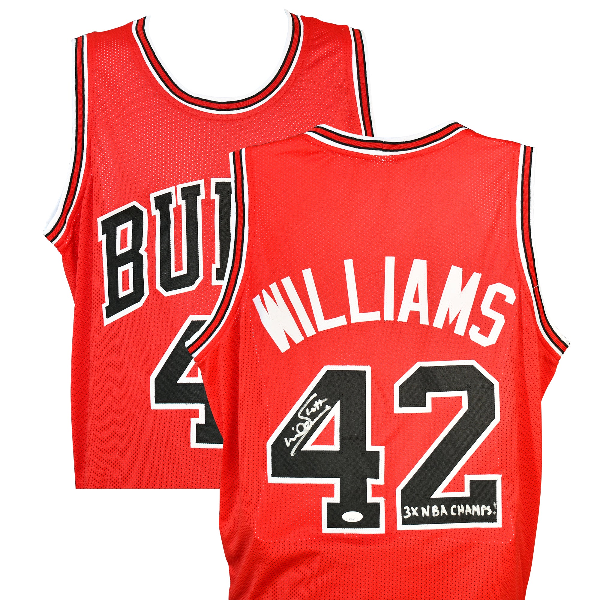 Scott Williams Signed Chicago Bulls Jersey"3X NBA CHAMPS!"
(RED)