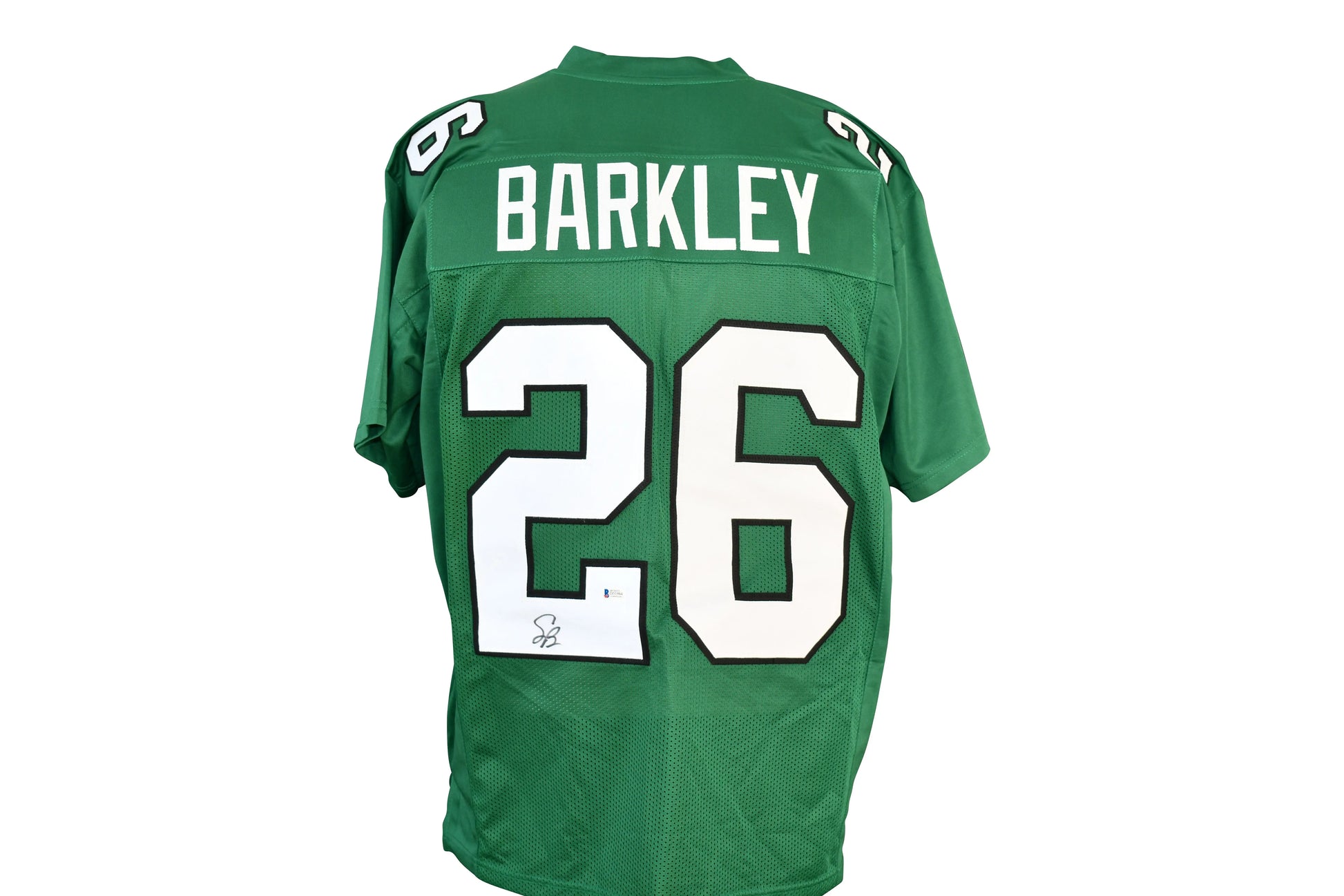 Saquon Barkley Signed Eagles Jersey. Certified by BECKETT authentic-signatures