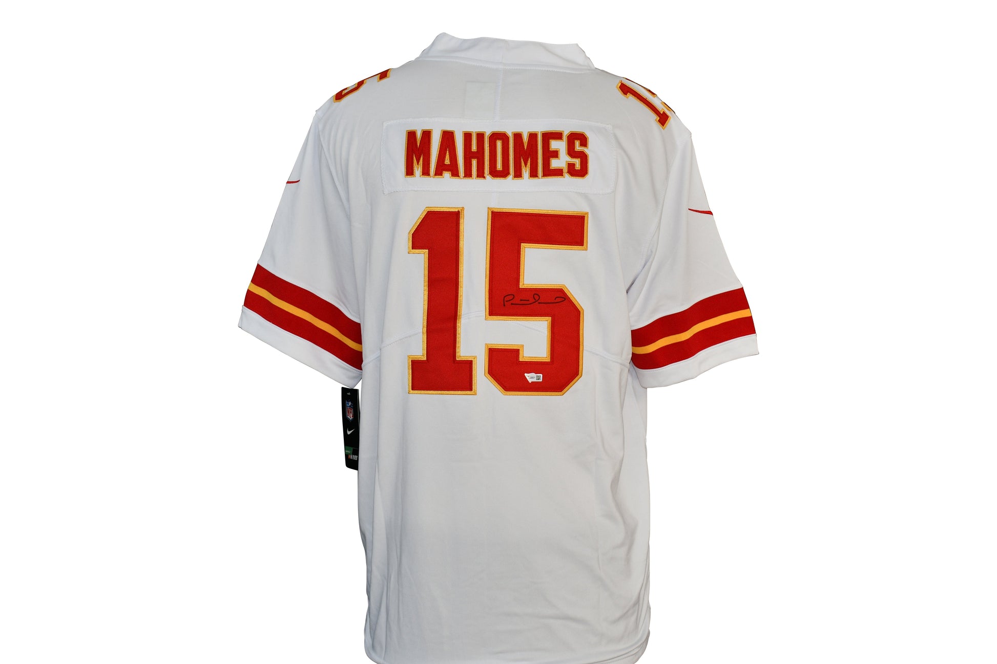 Patrick Mahomes signed jersey from SB LVIII. Certified by FANATICS authentic-signatures