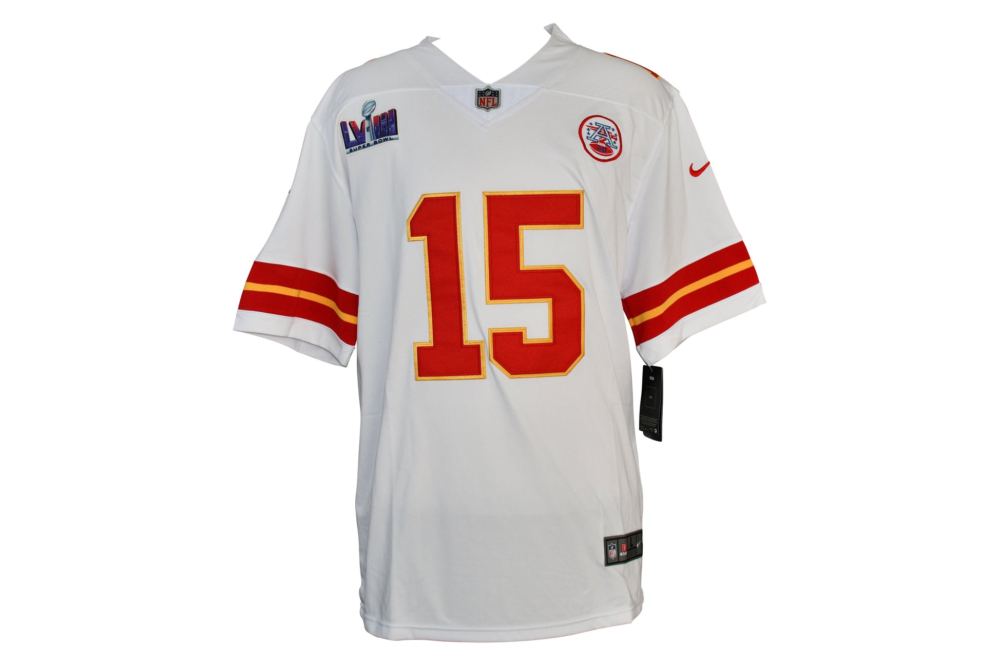 Patrick Mahomes signed jersey from SB LVIII. Certified by FANATICS authentic-signatures