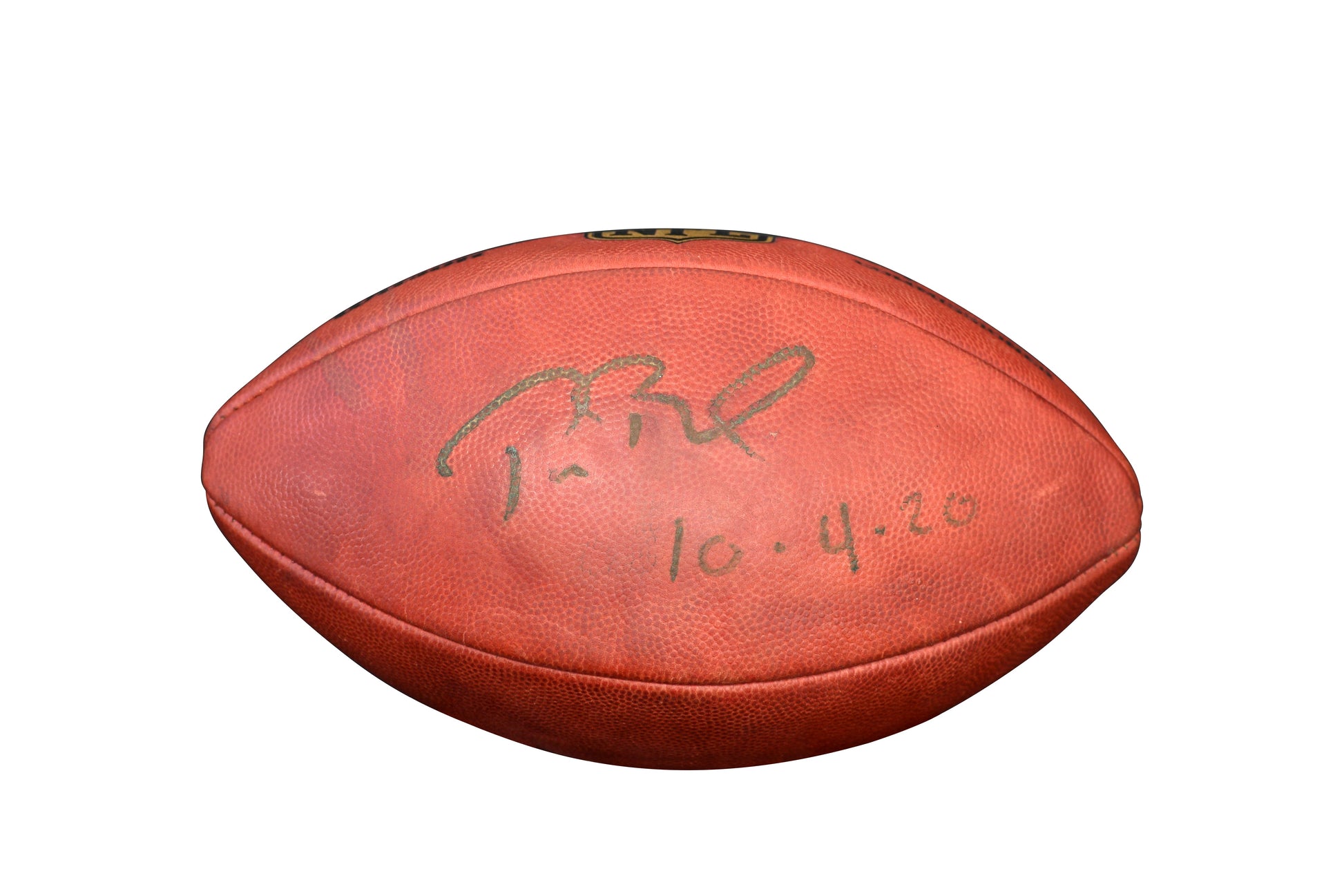 Tom Brady Signed "The Duke" NFL Official Game Ball Inscribed "10-4-20". Certified by JSA authentic-signatures