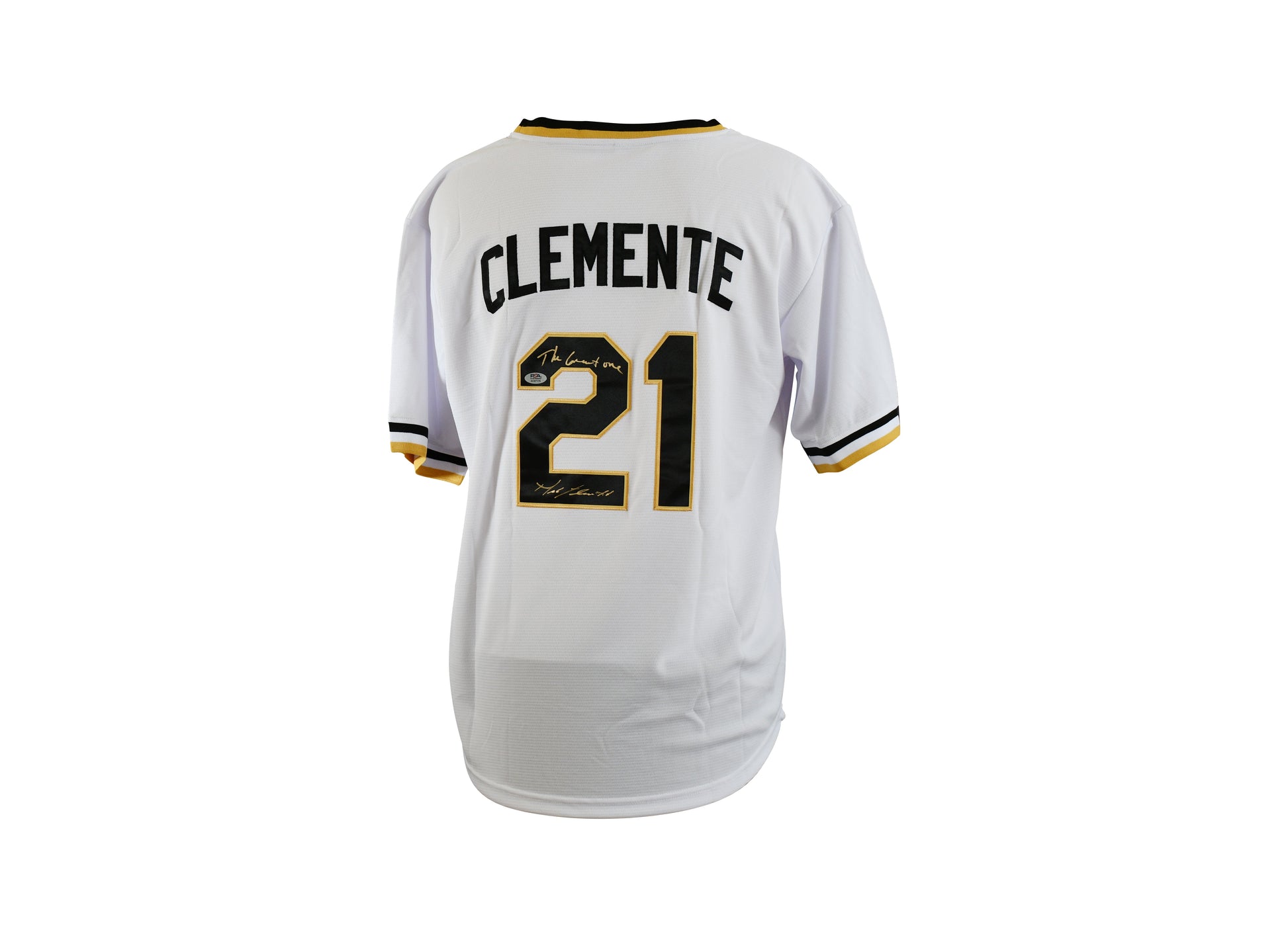 Roberto Clemente Jr. Signed Pittsburg Pirates Jersey Inscribed "The Great One". cerified by PSA authentic-signatures