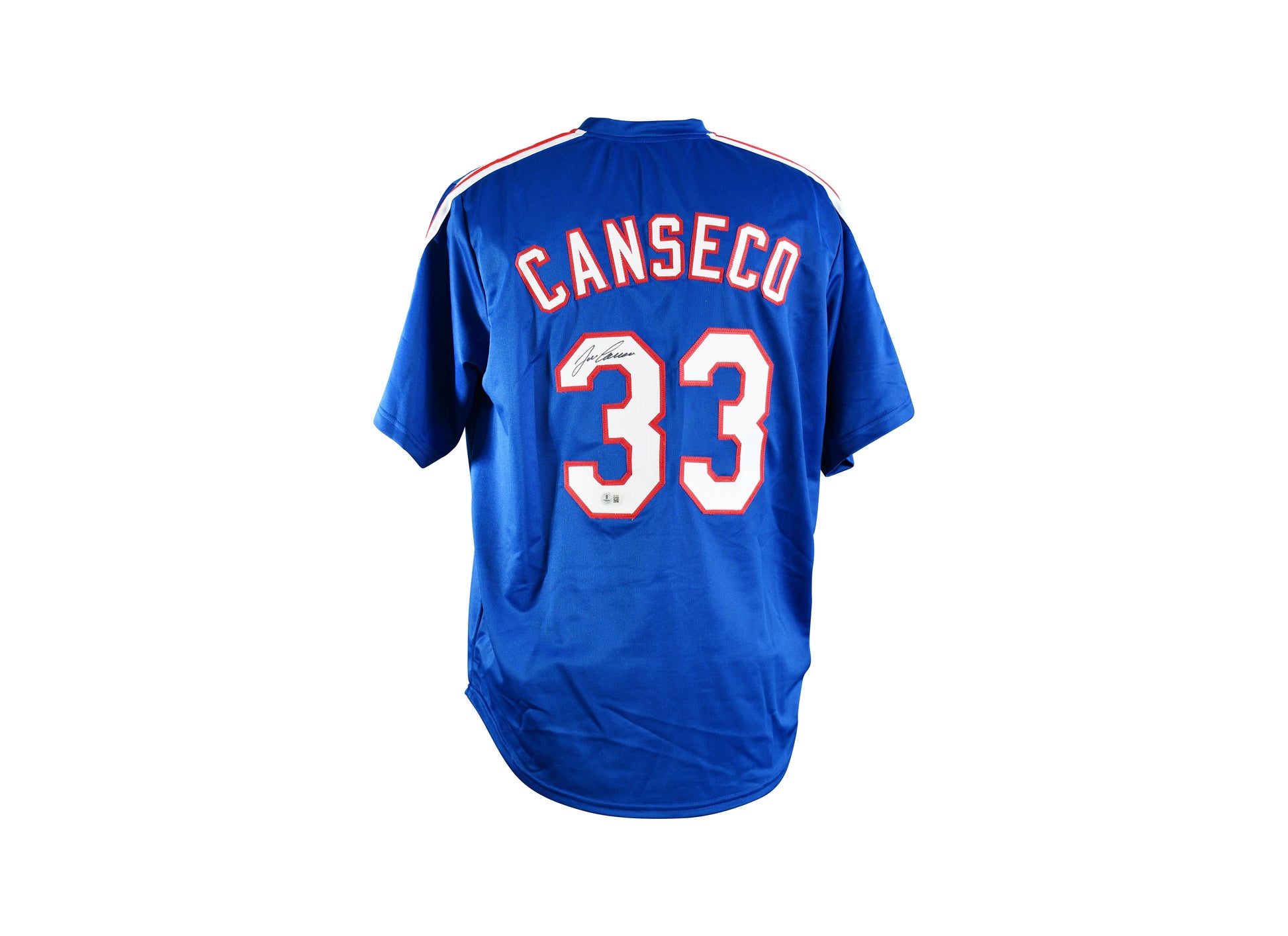 Jose Canseco Signed Texas Rangers Jersey Certified by Beckett authentic-signatures