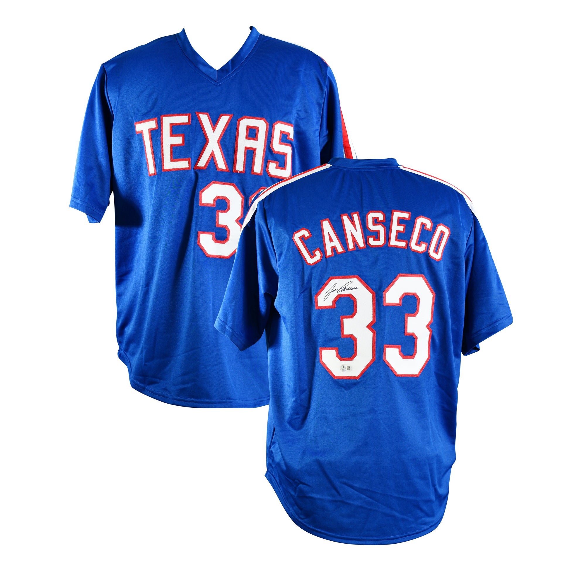 Jose Canseco Signed Texas Rangers Jersey Certified by Beckett authentic-signatures