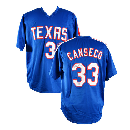 Jose Canseco Signed Texas Rangers Jersey Certified by Beckett authentic-signatures