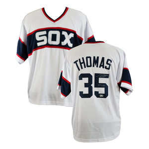 Frank Thomas Signed Chicago White Sox Jersey Inscribed "HOF 2014".Certified by beckett authentic-signatures
