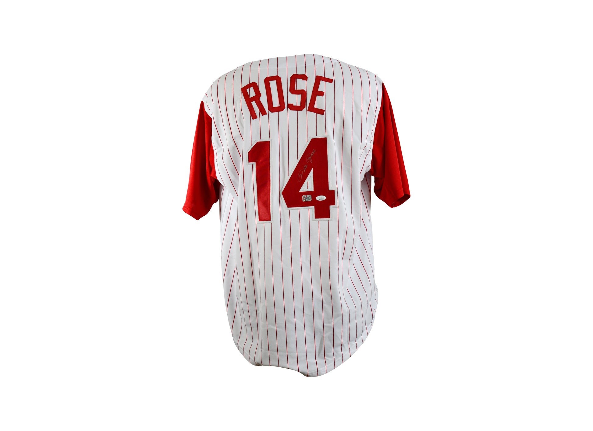 Pete Rose Signed Philadelphia Phillies Jersey Inscribed "Hit King".Certified by JSA & Rose authentic-signatures