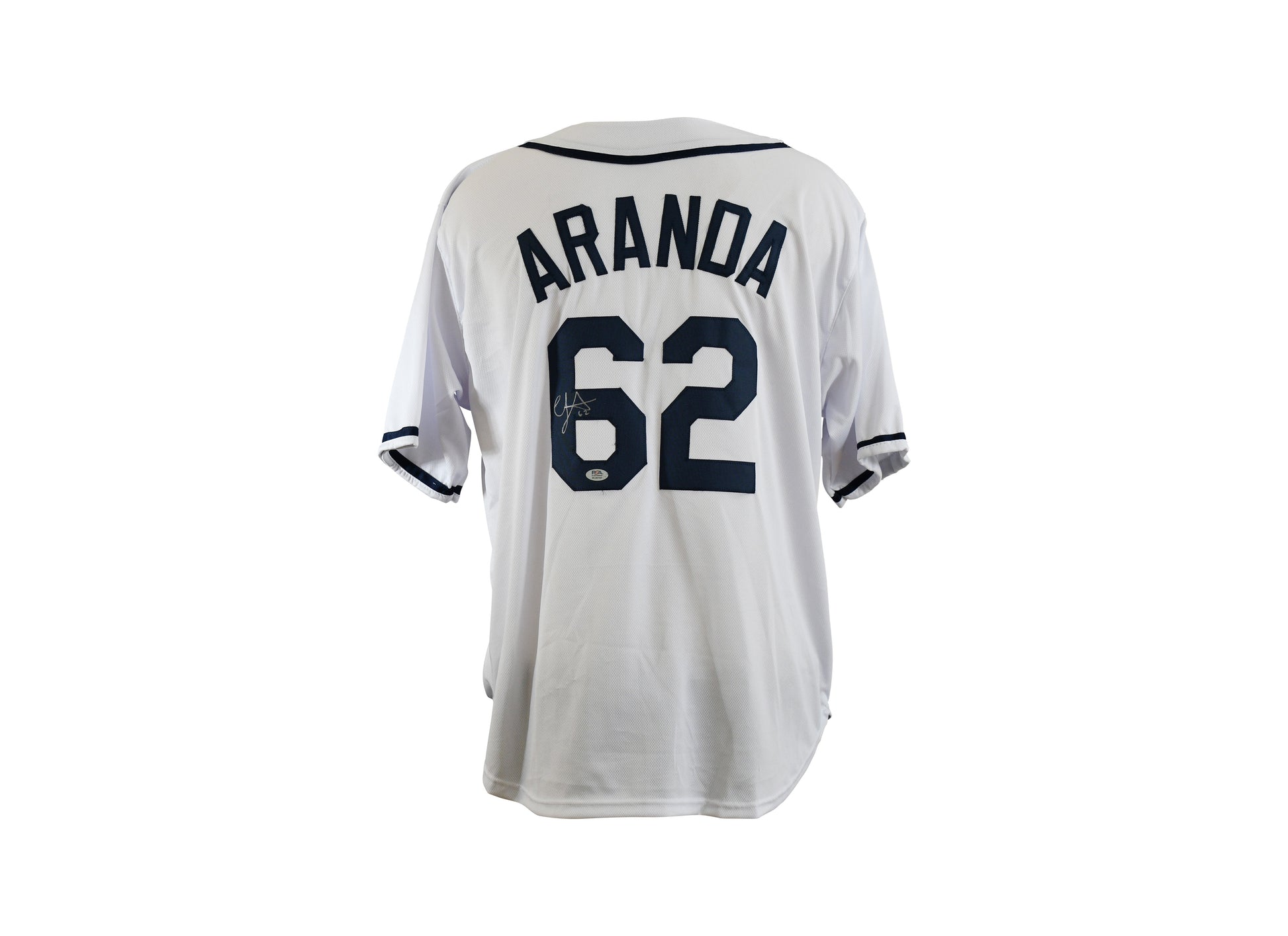 Jonathan Aranda Signed Tampa Bay Rays Jersey. Certified by PSA authentic-signatures