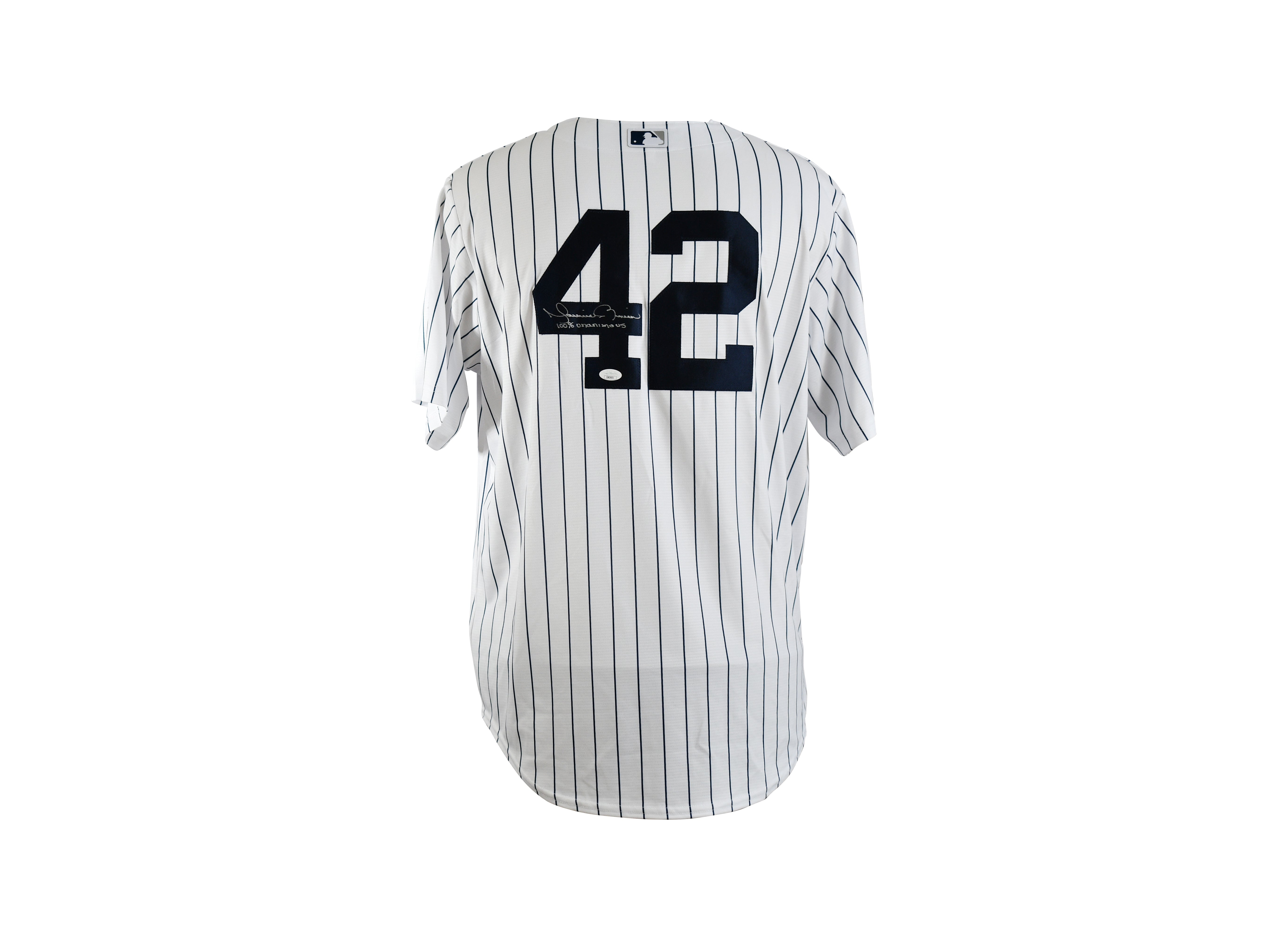 Mariano Rivera Signed New York Yankees Authentic Jersey with 2013 Commemorative Patch Inscribed "100% Unanimous"