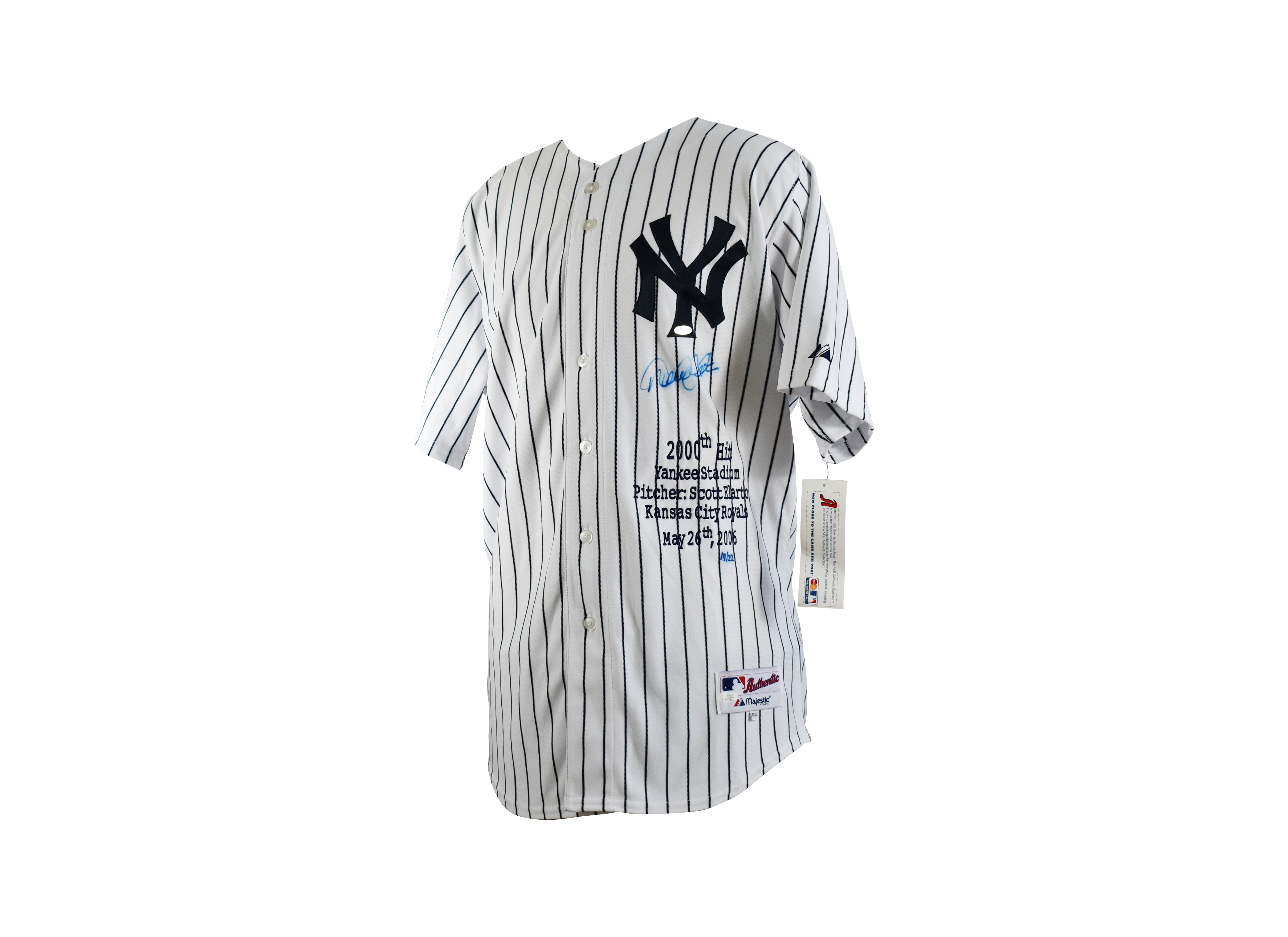 Derek Jeter Signed New York Yankees 2000th Hit Commemorative Jersey #14/22
