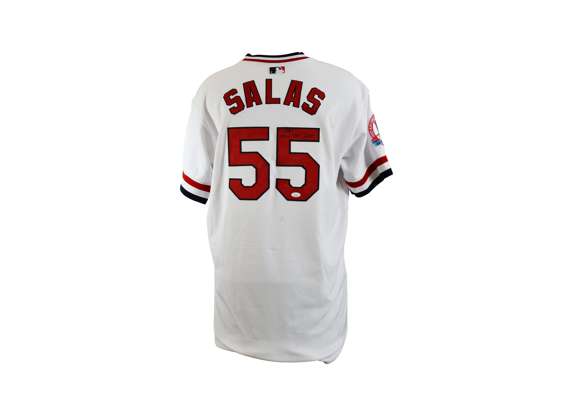 Fernando Salas Signed ST. Louis Cardinals Majestic Authentic Jersey Inscribed "1984" With 30th Anniversary Patch Certified by JSA authentic-signatures