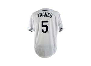 Wander Franco Signed Tanpa Bay Rays Jersey.Certified by beckett authentic-signatures