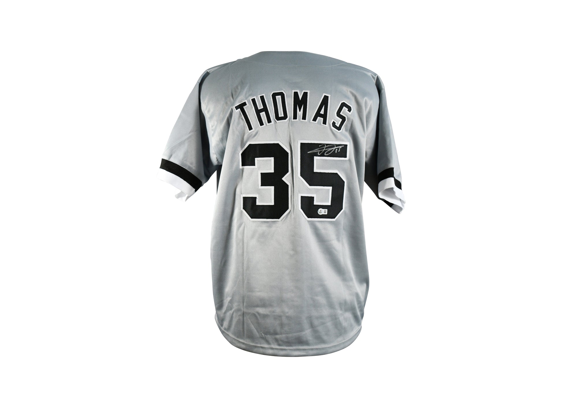 Frank Thomas Signed Grey White Sox Jersey.Certified by beckett authentic-signatures