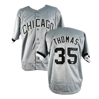 Frank Thomas Signed Grey White Sox Jersey.Certified by beckett authentic-signatures