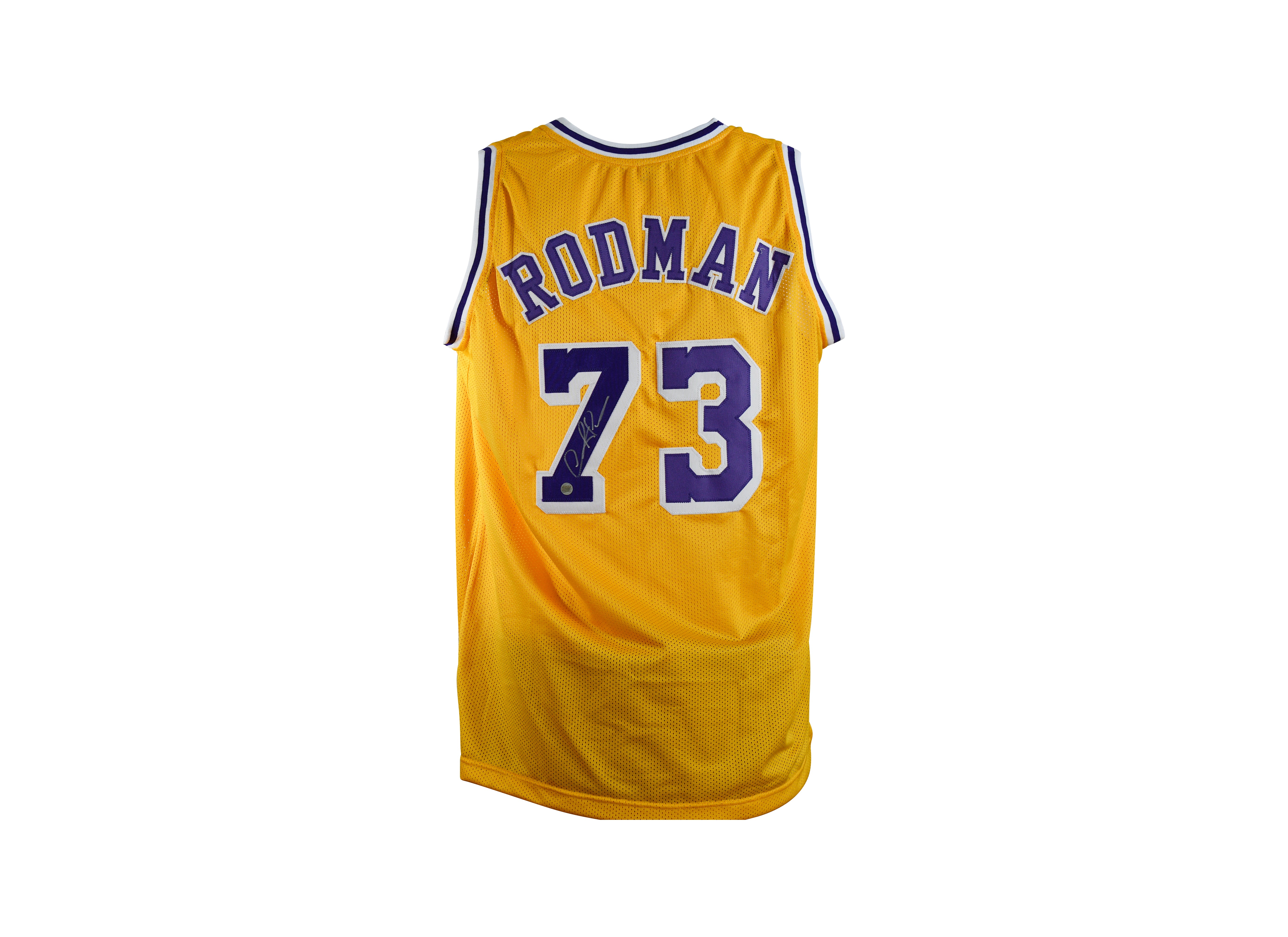 Dennis Rodman Signed Los Angeles Lakers Yellow Jersey