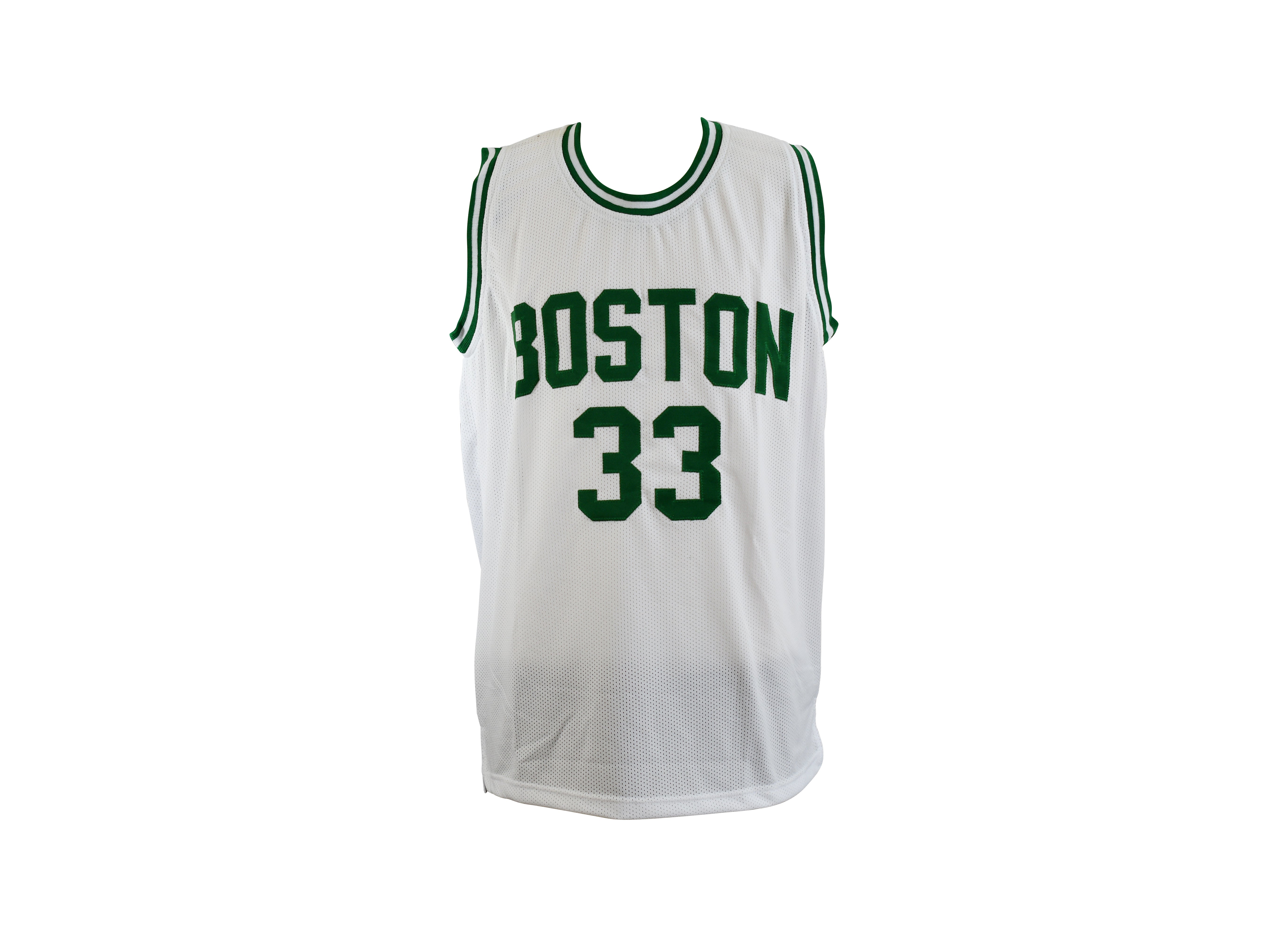 Larry Bird Signed Boston Career Highlight Stat Jersey