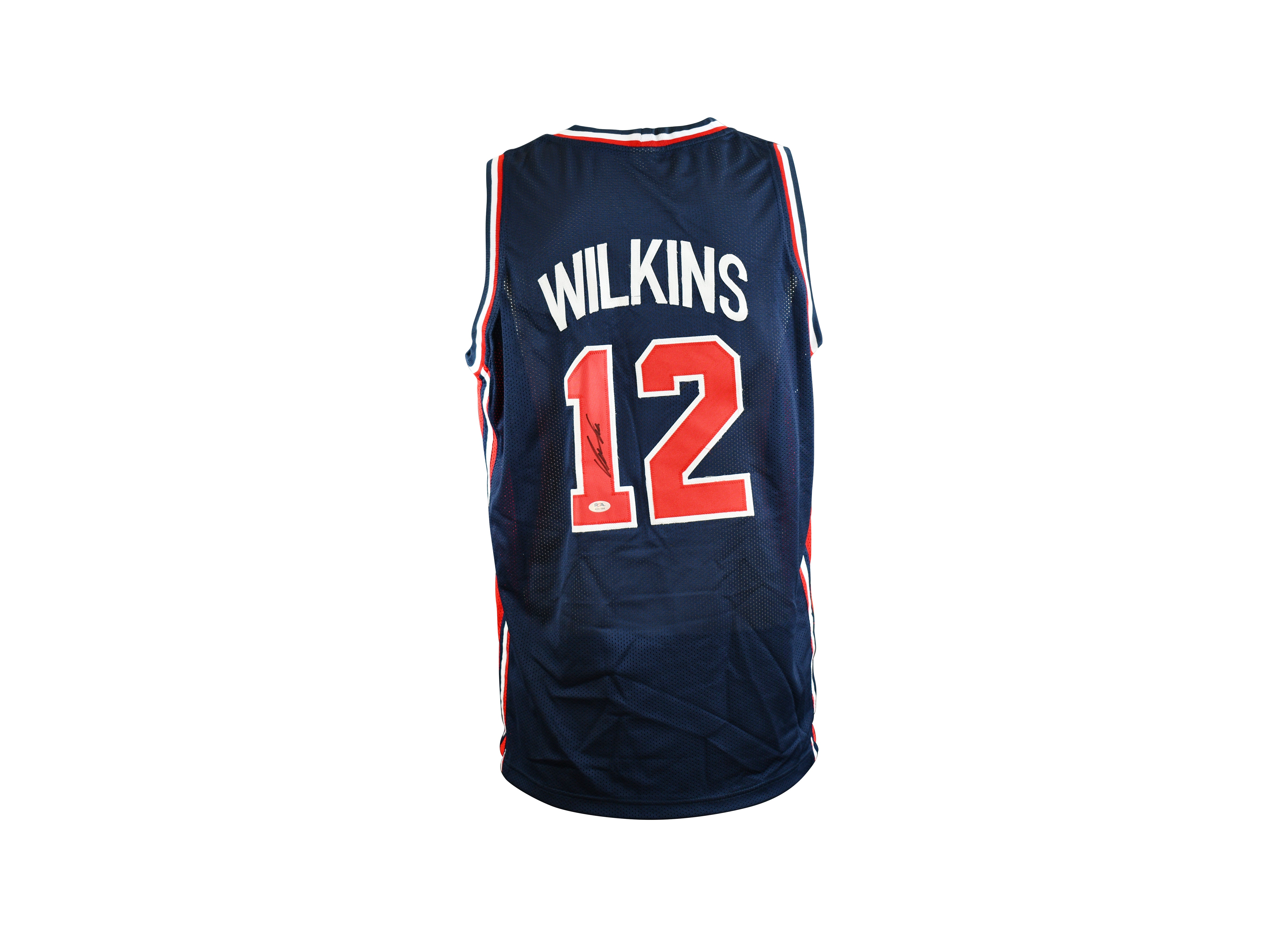 Dominique Wilkins Signed Team USA Blue Jersey