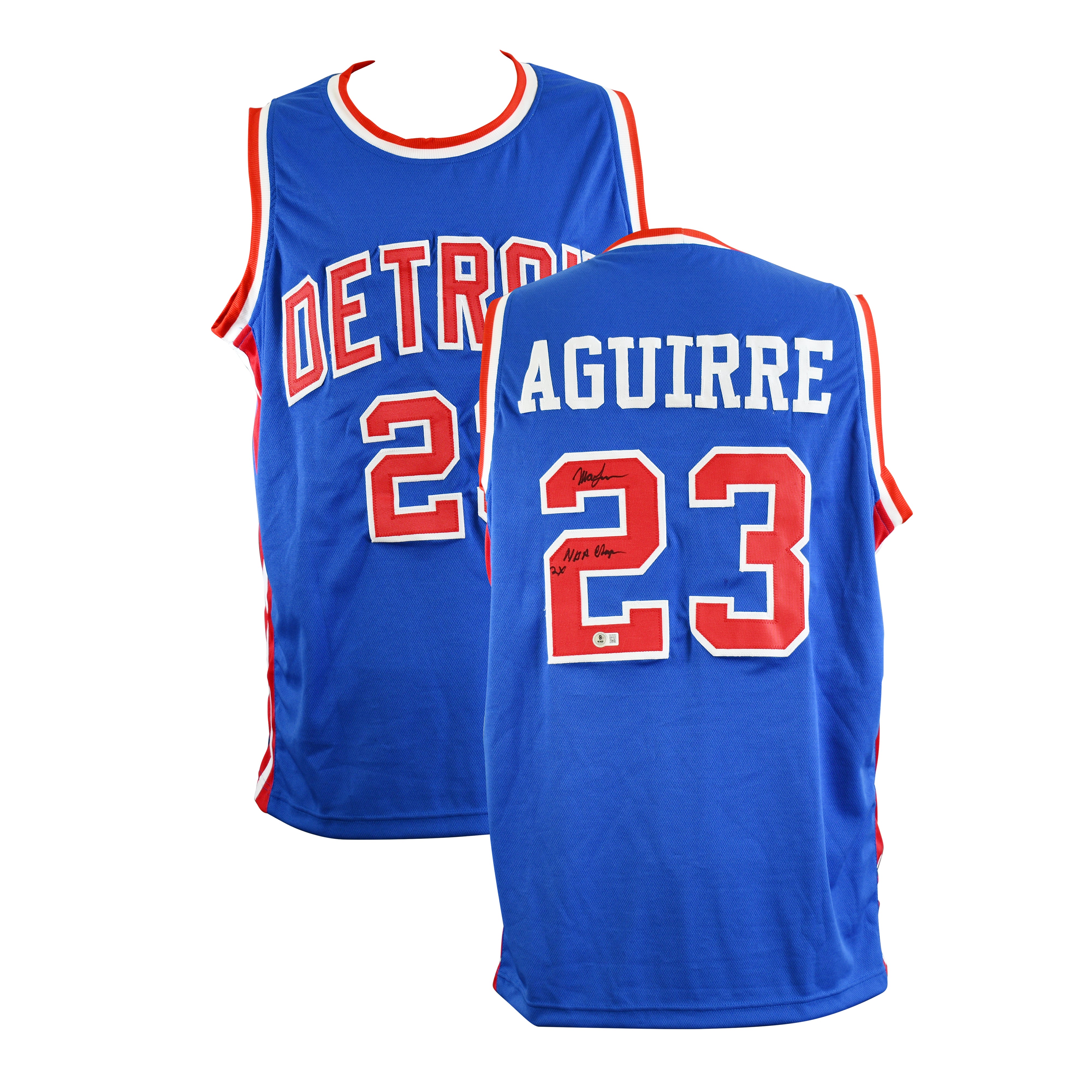 Mark Aguirre Signed Pistons Jersey