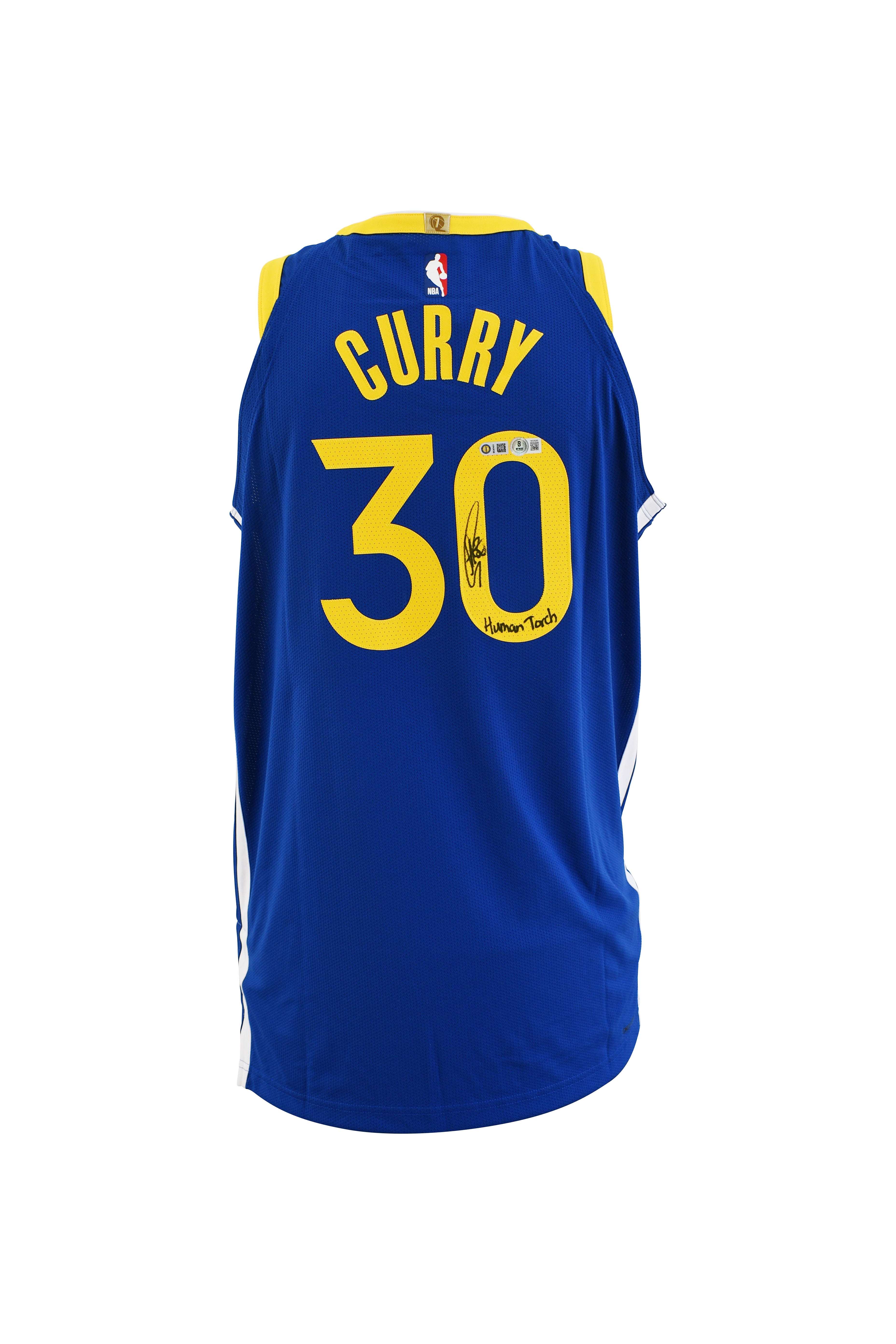 Stephen Curry Signed Golden State Warriors Nike Authentic Jersey Inscribed "Human Torch"