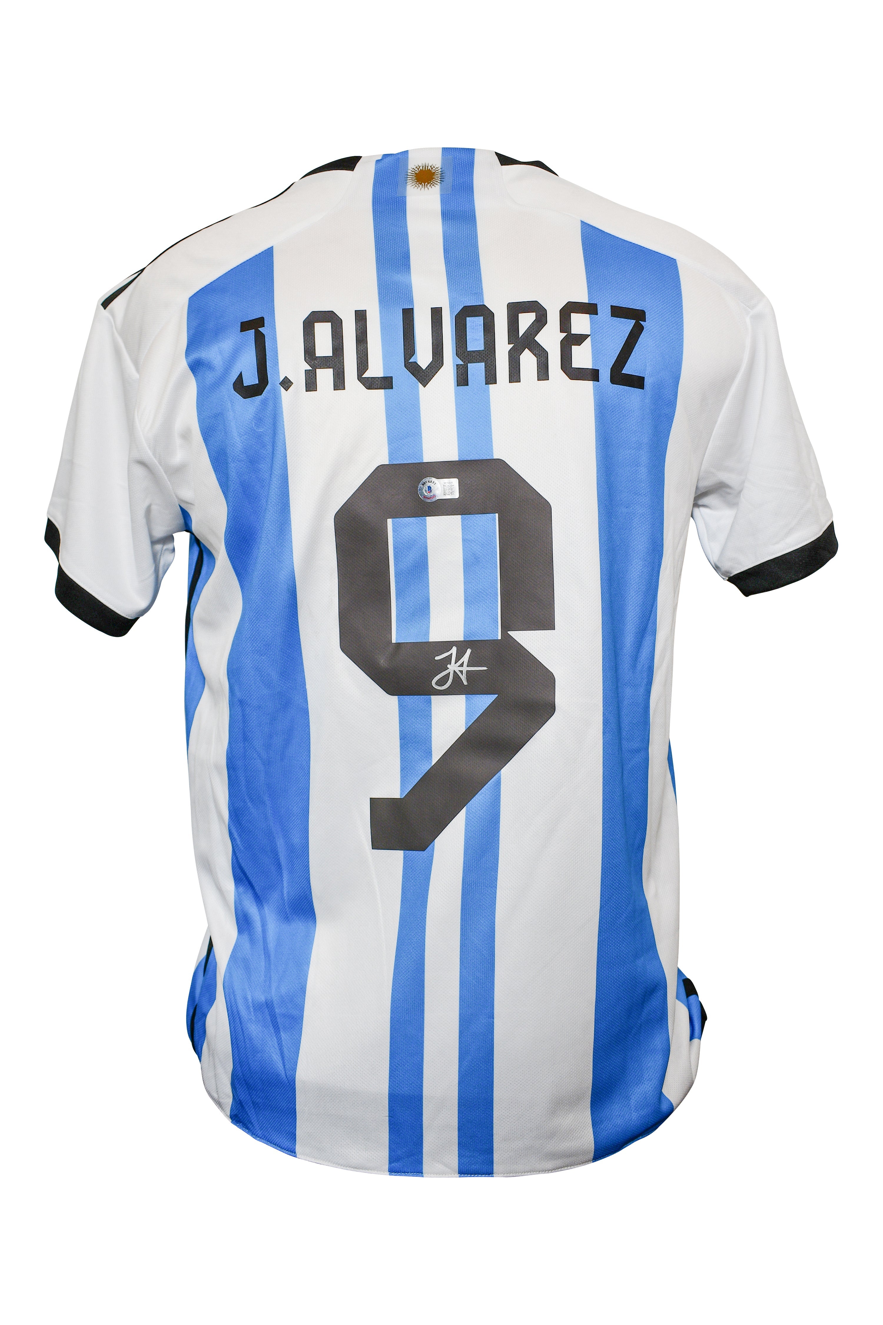 Julián Álvarez Signed Argentina Jersey Certified by Beckett authentic-signatures