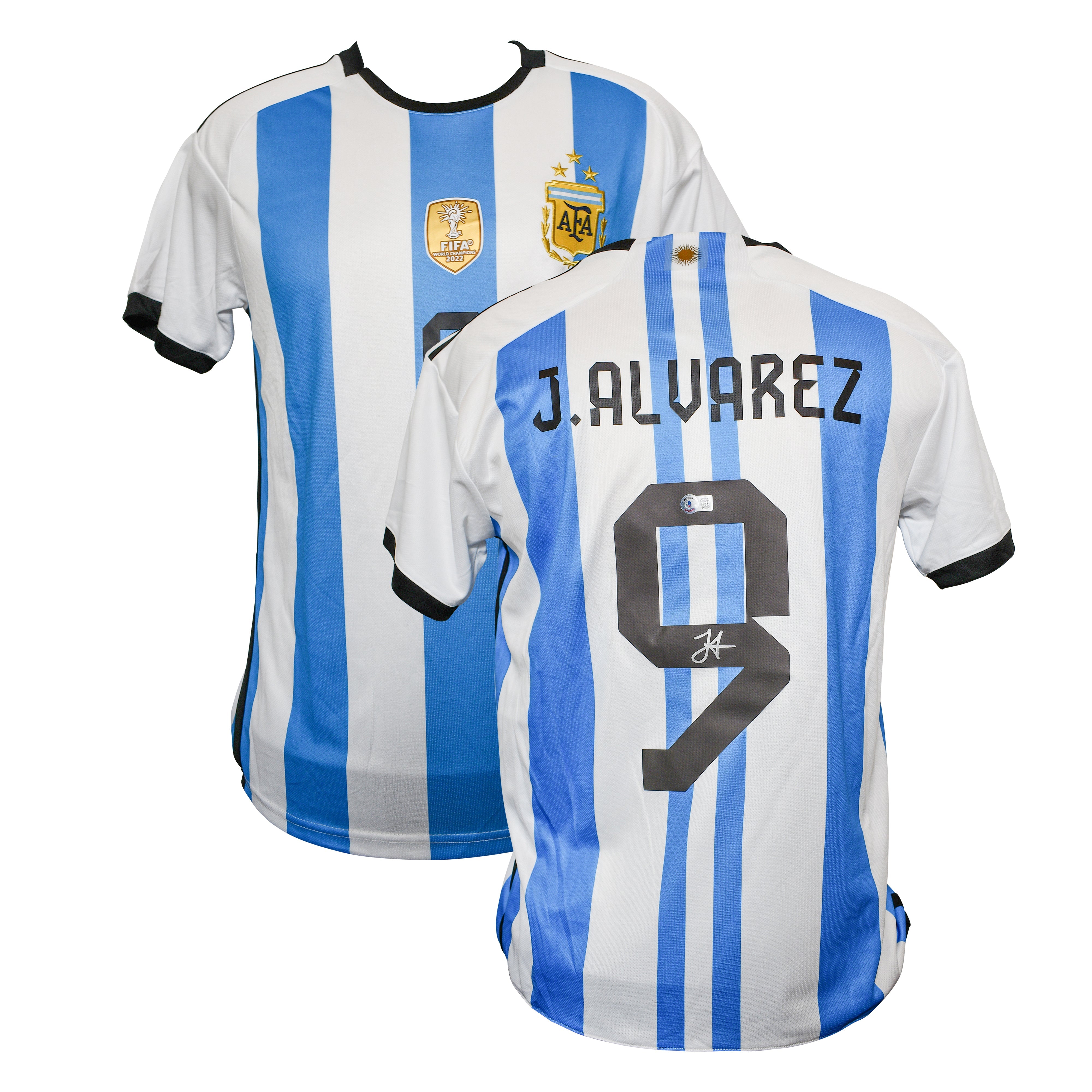Julián Álvarez Signed Argentina Jersey Certified by Beckett authentic-signatures
