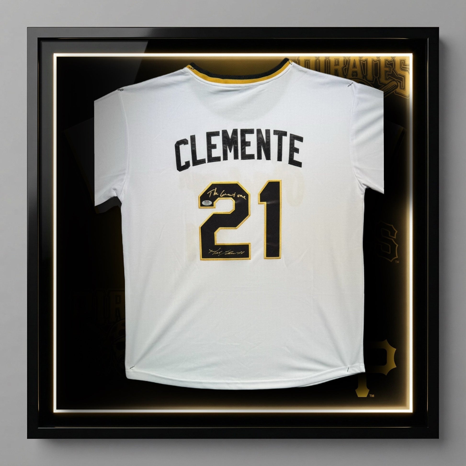 Roberto Clemente Jr. Signed Pittsburg Pirates Jersey Inscribed "The Great One". cerified by PSA authentic-signatures