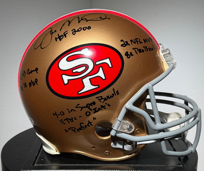 Joe Montana Signed 49ers Full-Size Authentic On-Field Helmet With Multiple StatInscriptions Certified by PSA authentic-signatures