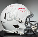 Tom Brady Signed LE Super Bowl LI Logo Full-Size Authentic On-Field Speed Helmet Inscribed "Greatest Comeback Ever" #3/12. Certified by FANATICS & GOAT authentic-signatures