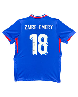 Maillot Domicile Equipe de France signe par Warren Zaire Emery et  Certifie par Beckett