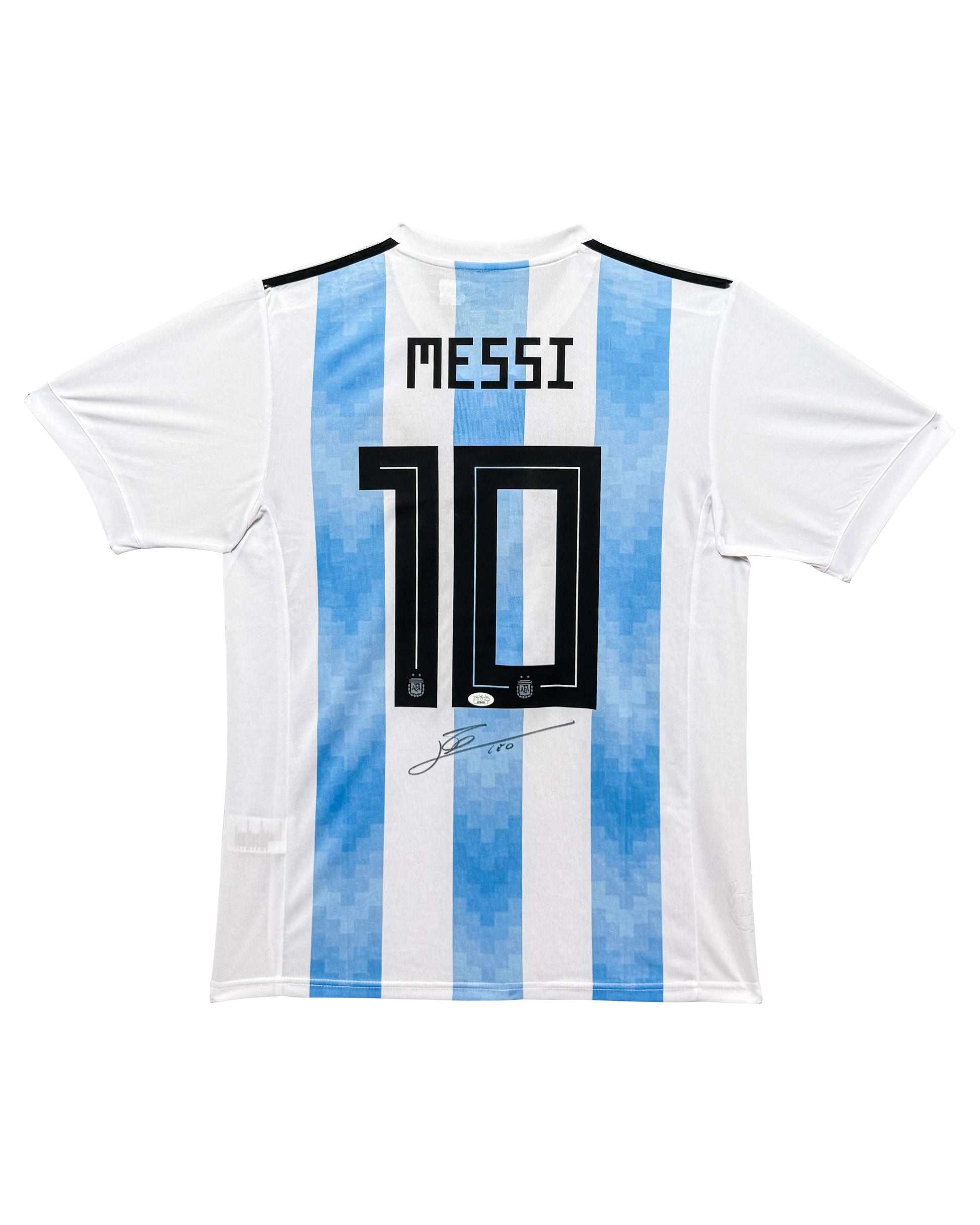 Maillot Domicile Equipe d'Argentine Edition Coupe du Monde 2022 signe par Lionel Messi et Certifie par Beckett authentic-signatures