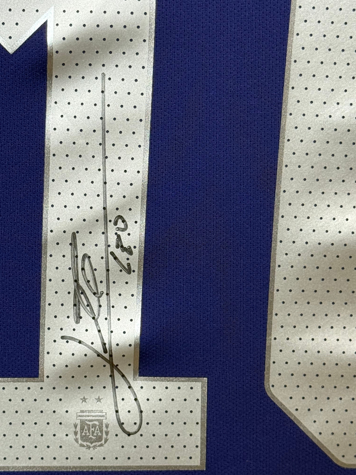 Lionel Messi Signed Away World Cup 2022 Argentina Jersey, Certified by Beckett authentic-signatures Football Authentic Sig...