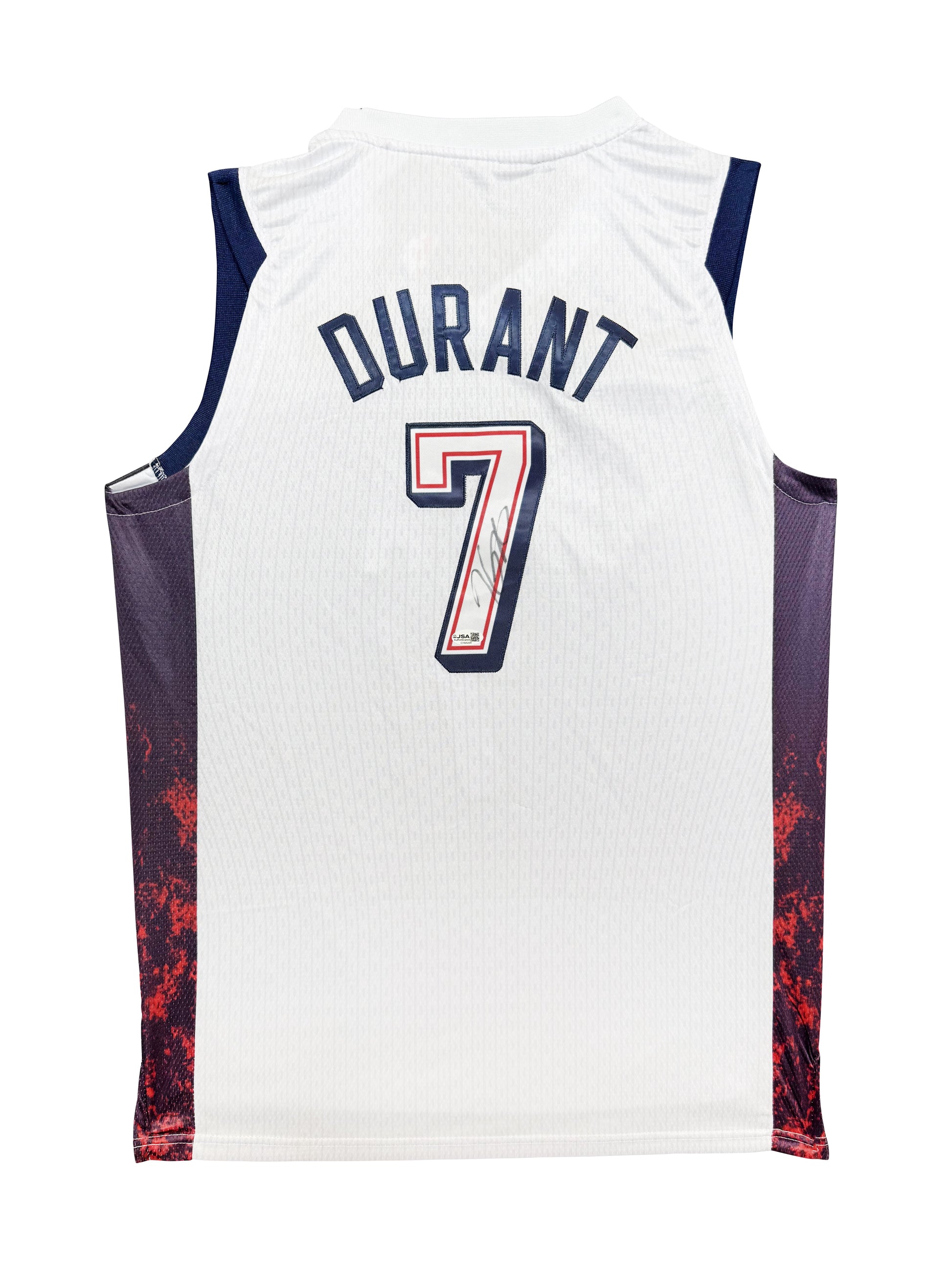 Maillot Authentique Team USA Olympics Game Paris 2024 signé par Kevin Durant et certifié par JSA authentic-signatures