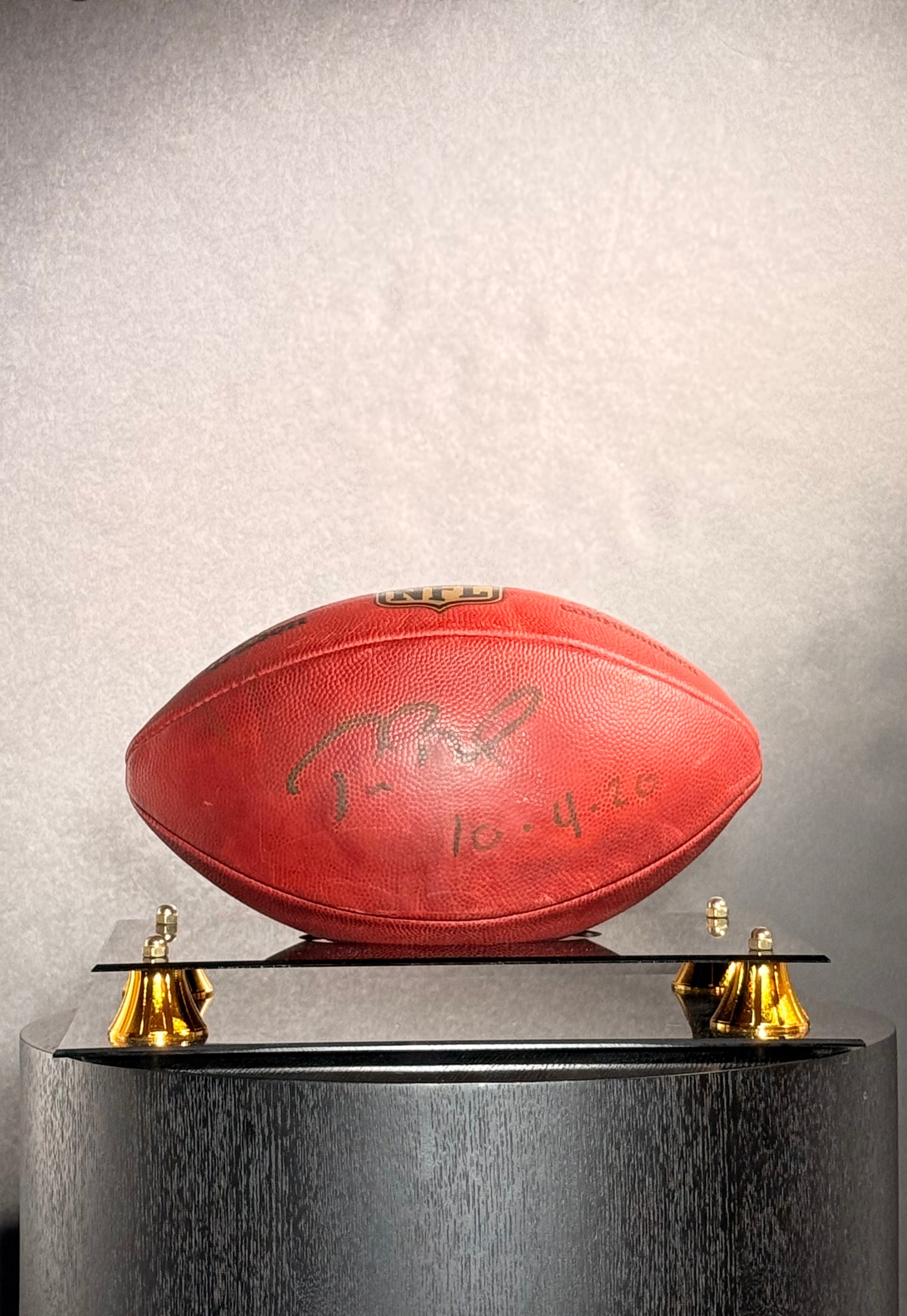 Tom Brady Signed "The Duke" NFL Official Game Ball Inscribed "10-4-20". Certified by JSA authentic-signatures