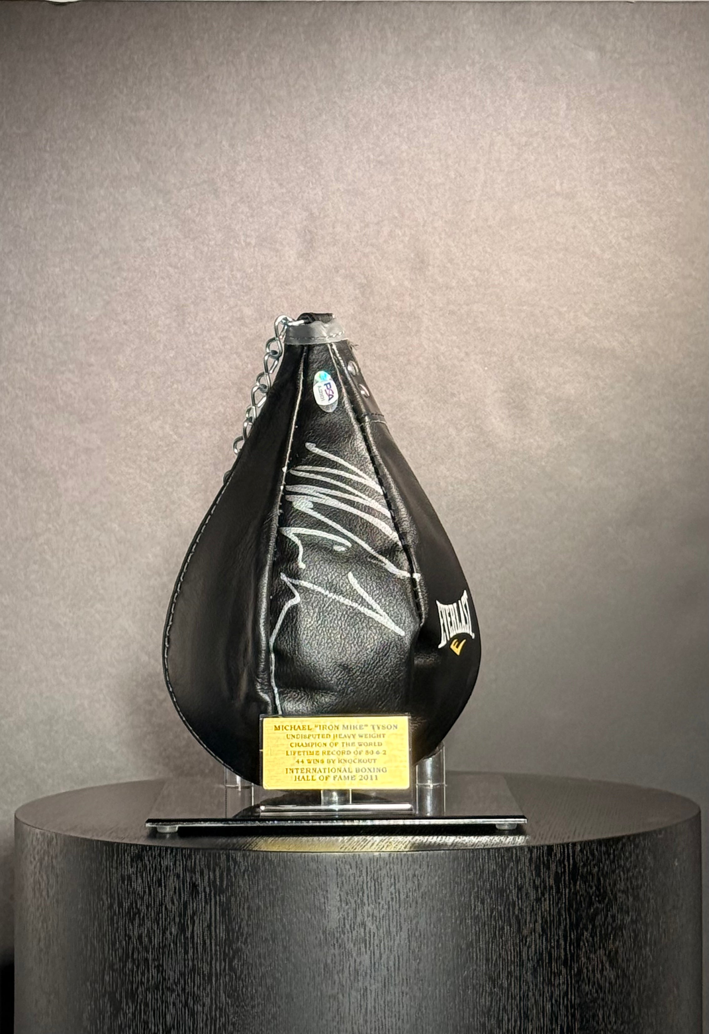 Mike Tyson Signed Vintage Black Speed Bag  Certified by Mike Tyson authentic-signatures